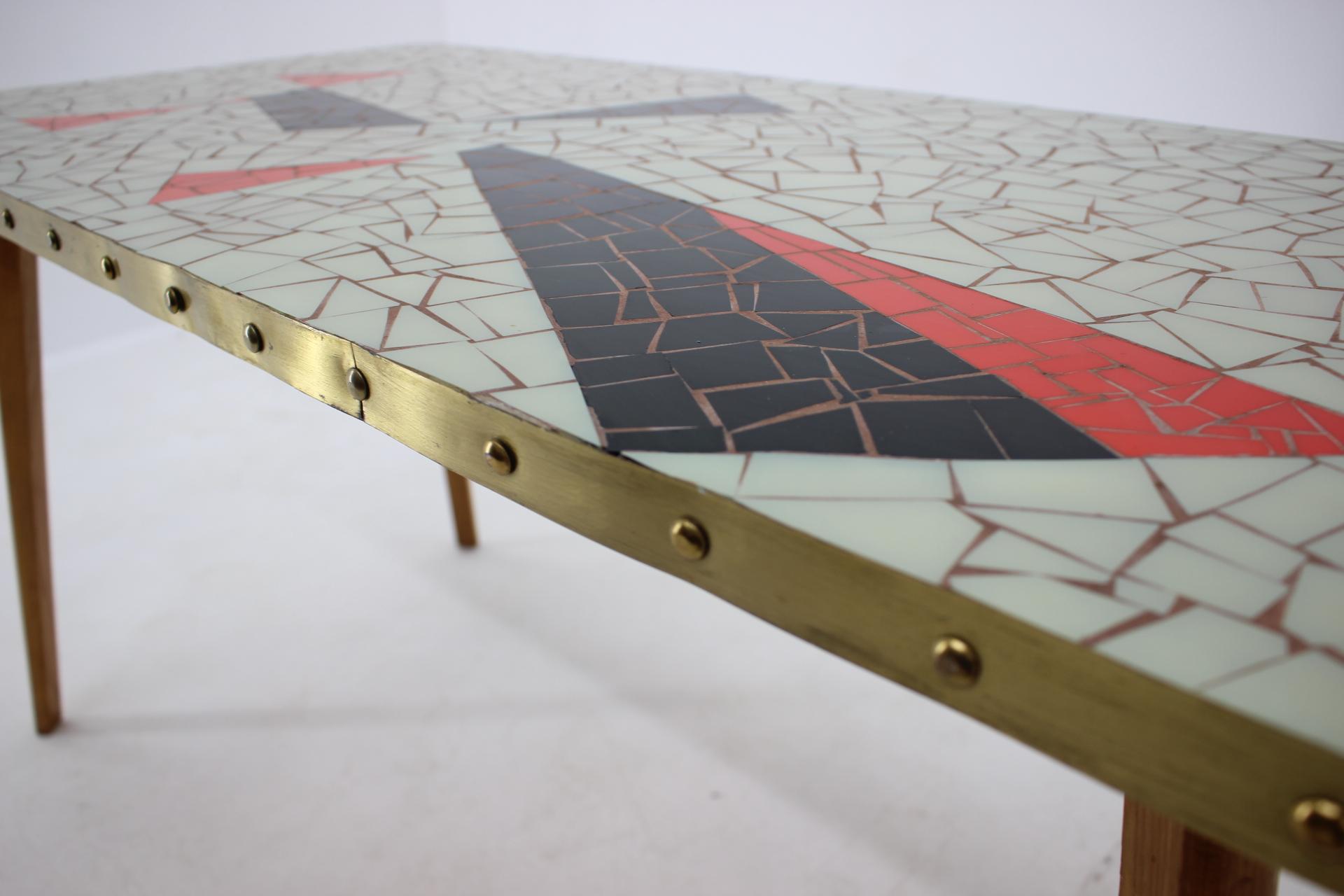 Midcentury Conference Mosaic Table, Germany, 1960s In Good Condition For Sale In Praha, CZ