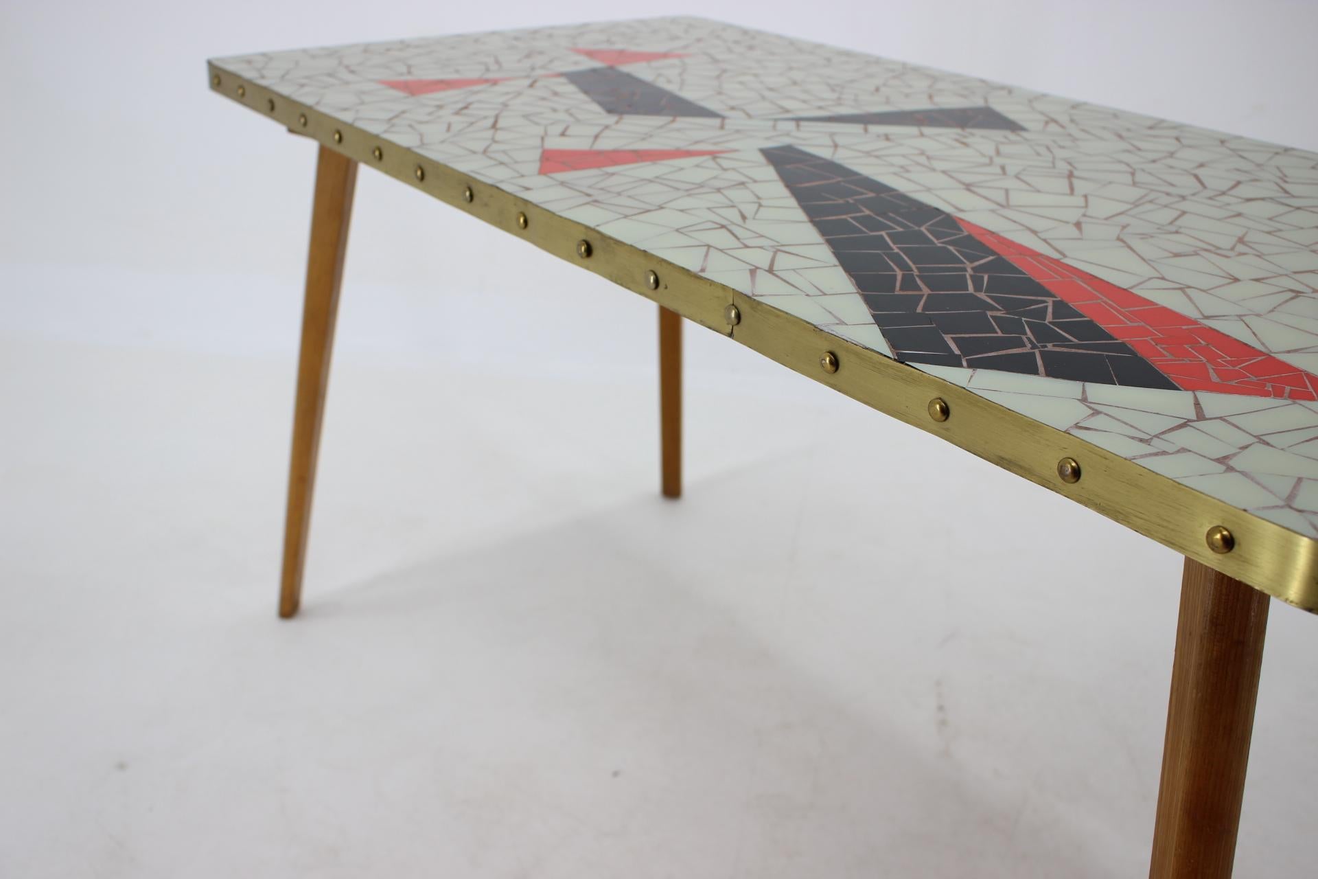 Wood Midcentury Conference Mosaic Table, Germany, 1960s For Sale