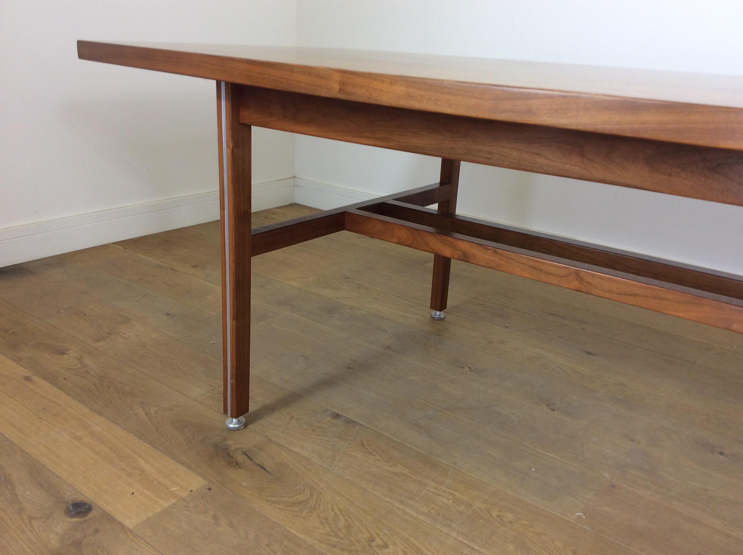 Walnut Midcentury Conference Table For Sale
