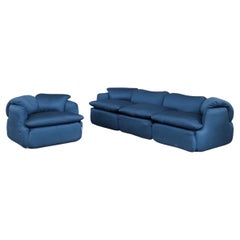 Mid-Century 'Confidential' Sofa and Armchair by Alberto Rosselli for Saporiti