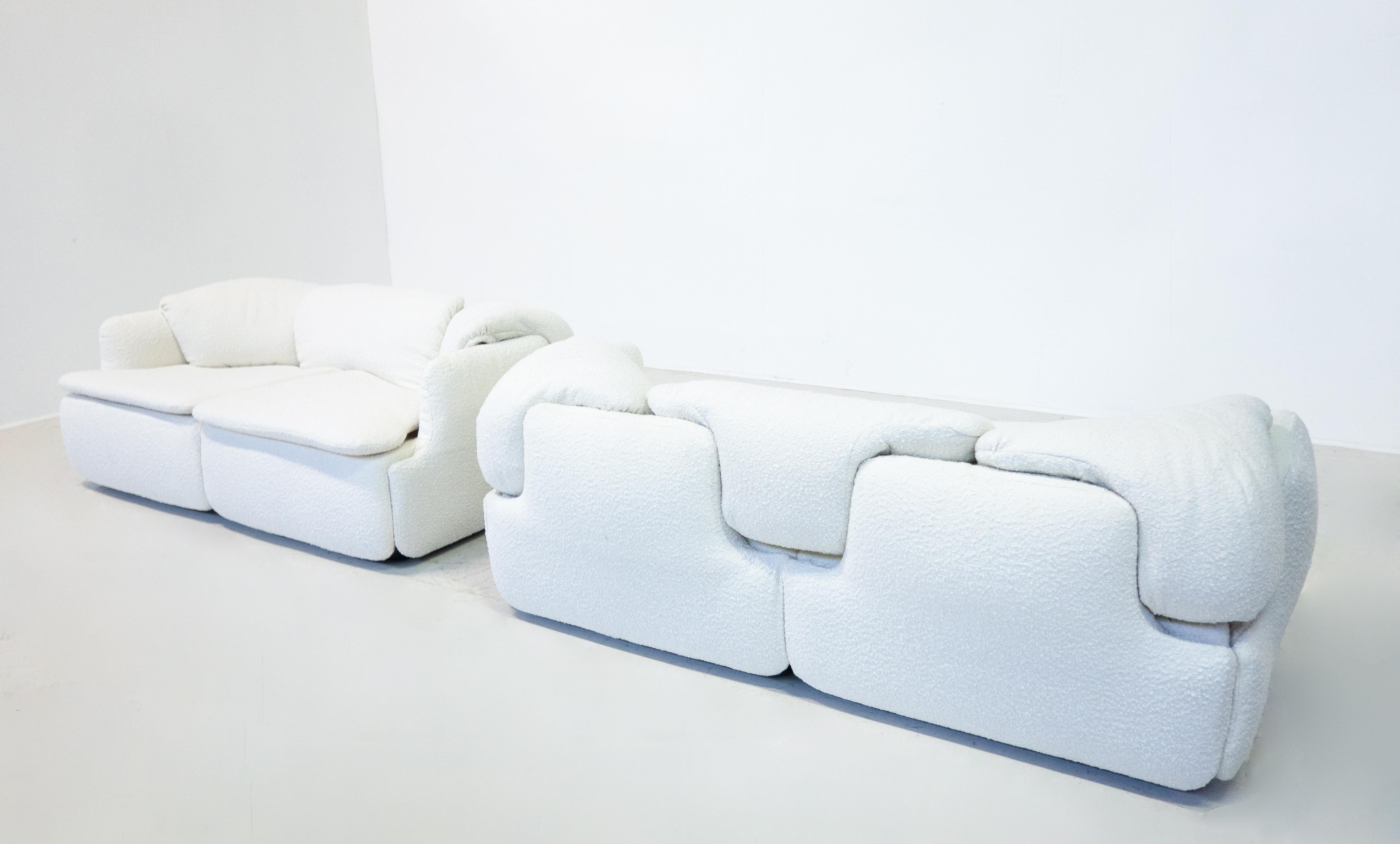 Fabric Mid-Century Confidential Sofa by Alberto Rosselli for Saporiti, Italy, 1970s For Sale