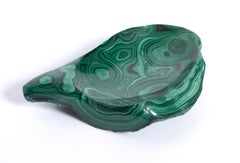 Mid Century Congolese Carved Malachite Vide-Poche Dish C.1960