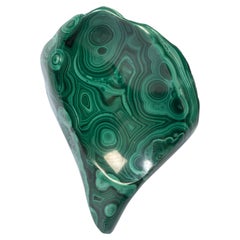 Mid Century Congolese Carved Malachite Vide-Poche Dish C.1960