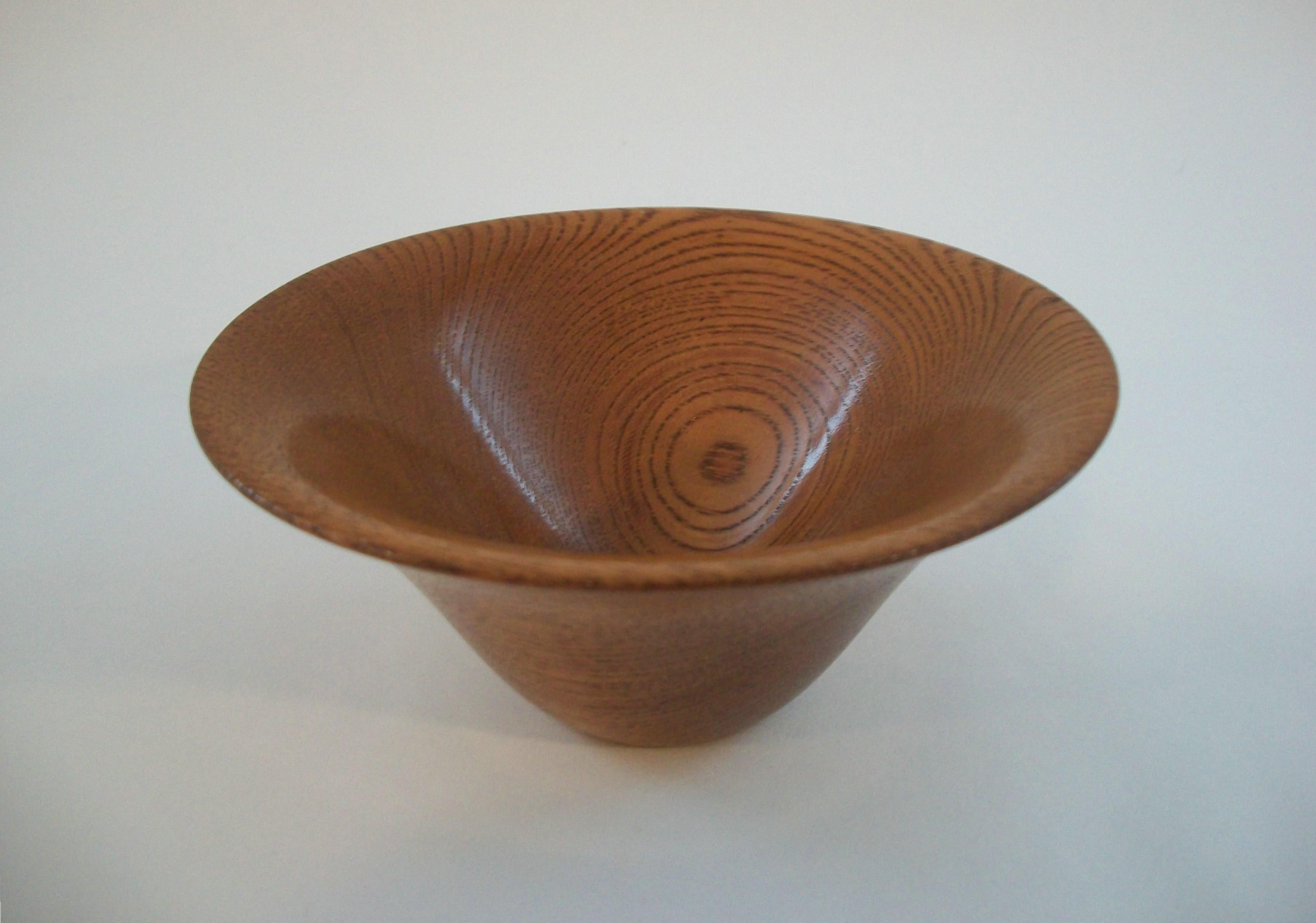 Danish Mid Century Conical Teak Bowl - Small Size - Signed - Denmark - Circa 1960's For Sale