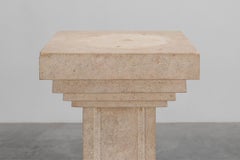 Mid-century console in beige stone, France 1960s