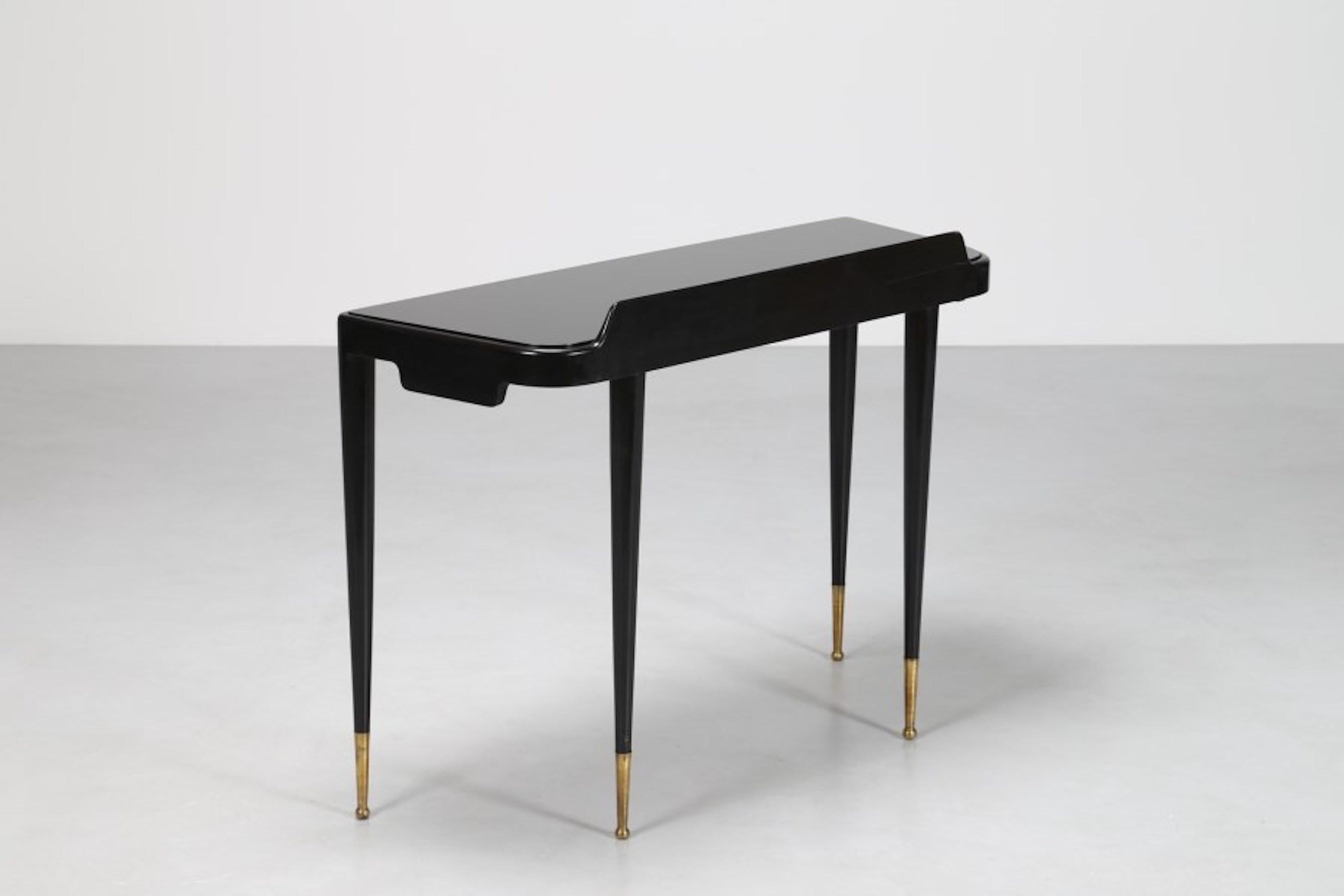 Lacquered Gio Ponti (Attr.), Mid-Century wodden Console, Italy 1950s For Sale