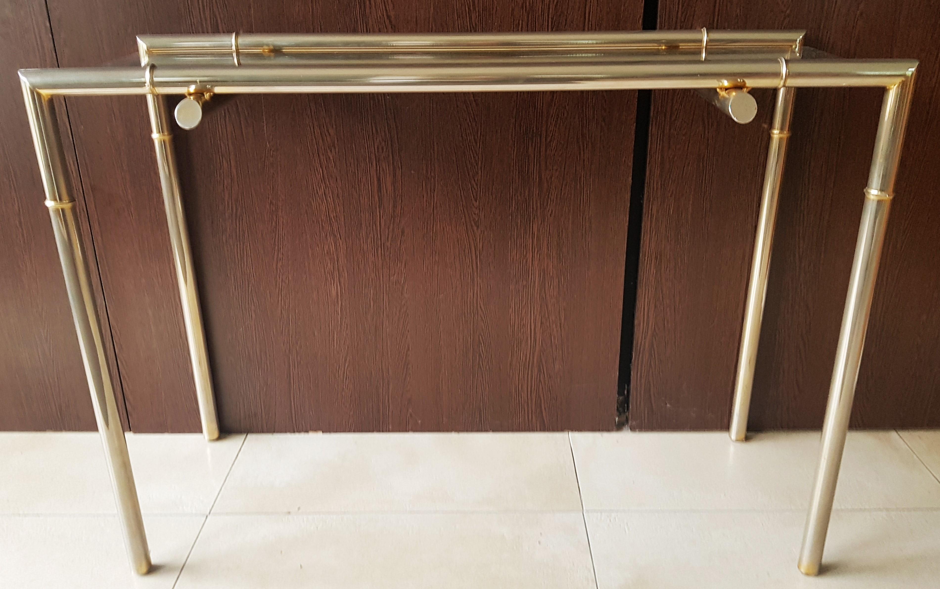 Midcentury Console Nickel and Smoked Glass, France, 1960s For Sale 2