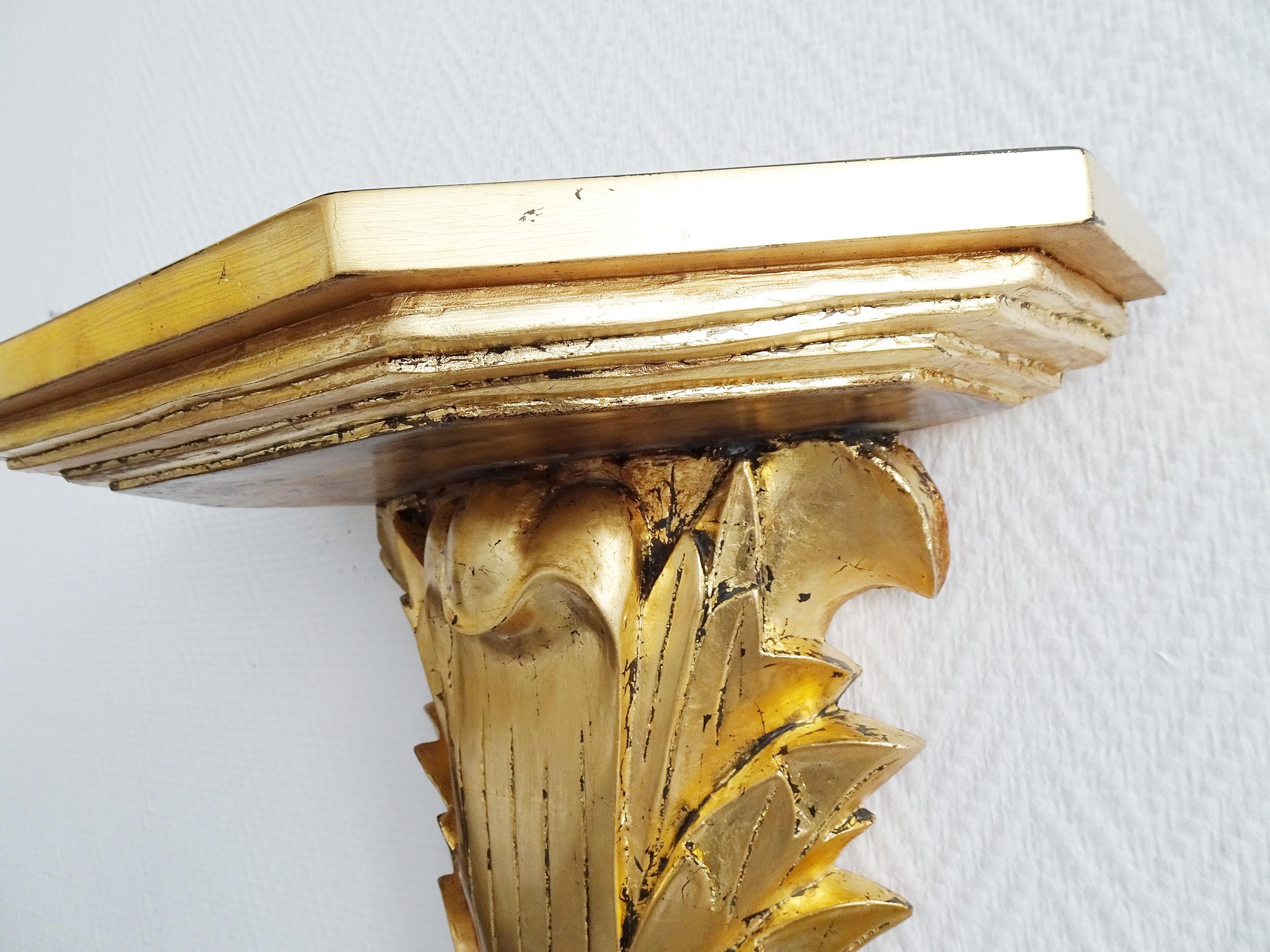 French Mid-Century Console Shelve Gold Leaf, Louis XV