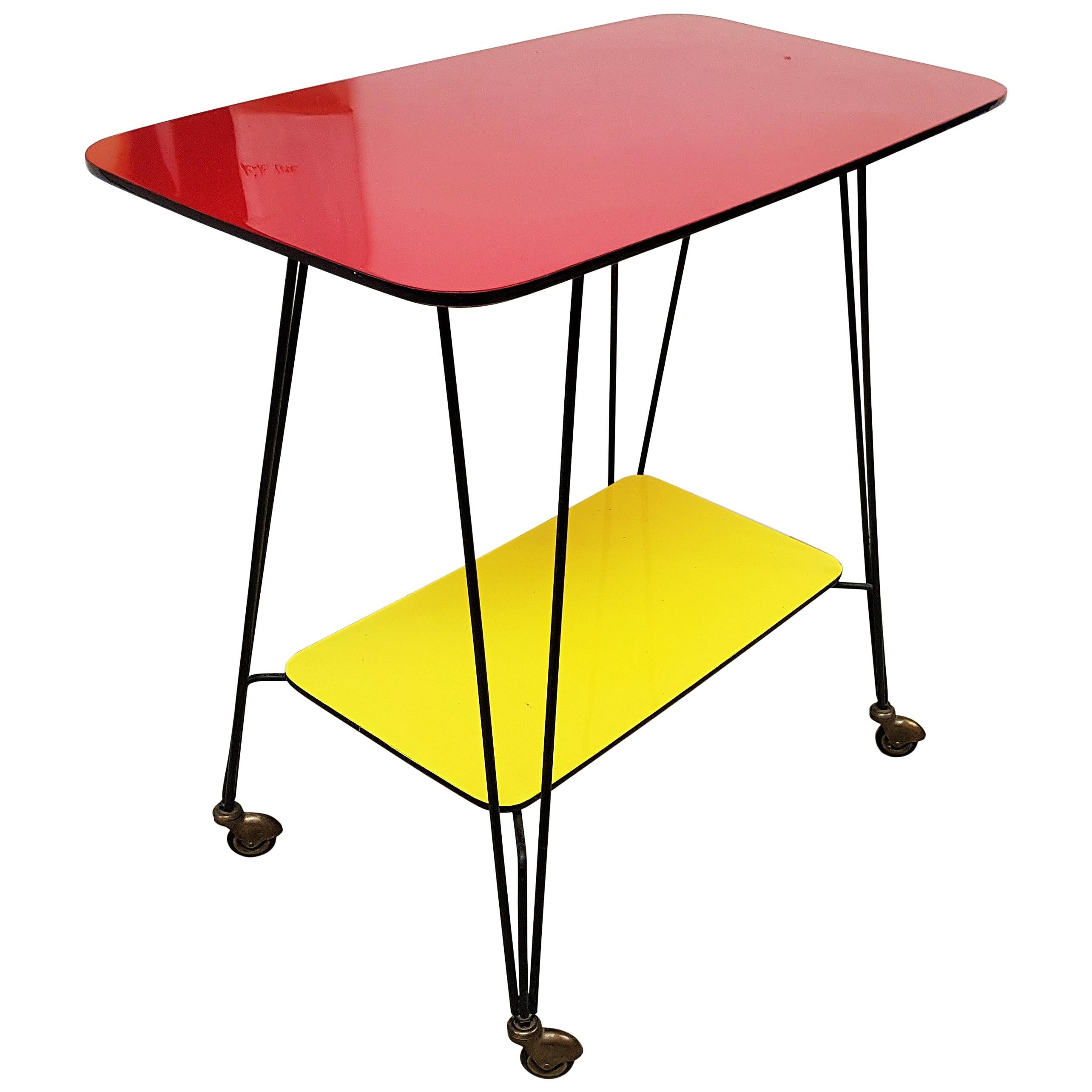 Midcentury Console Side Table Bar Cart France, 1950s For Sale at 1stDibs