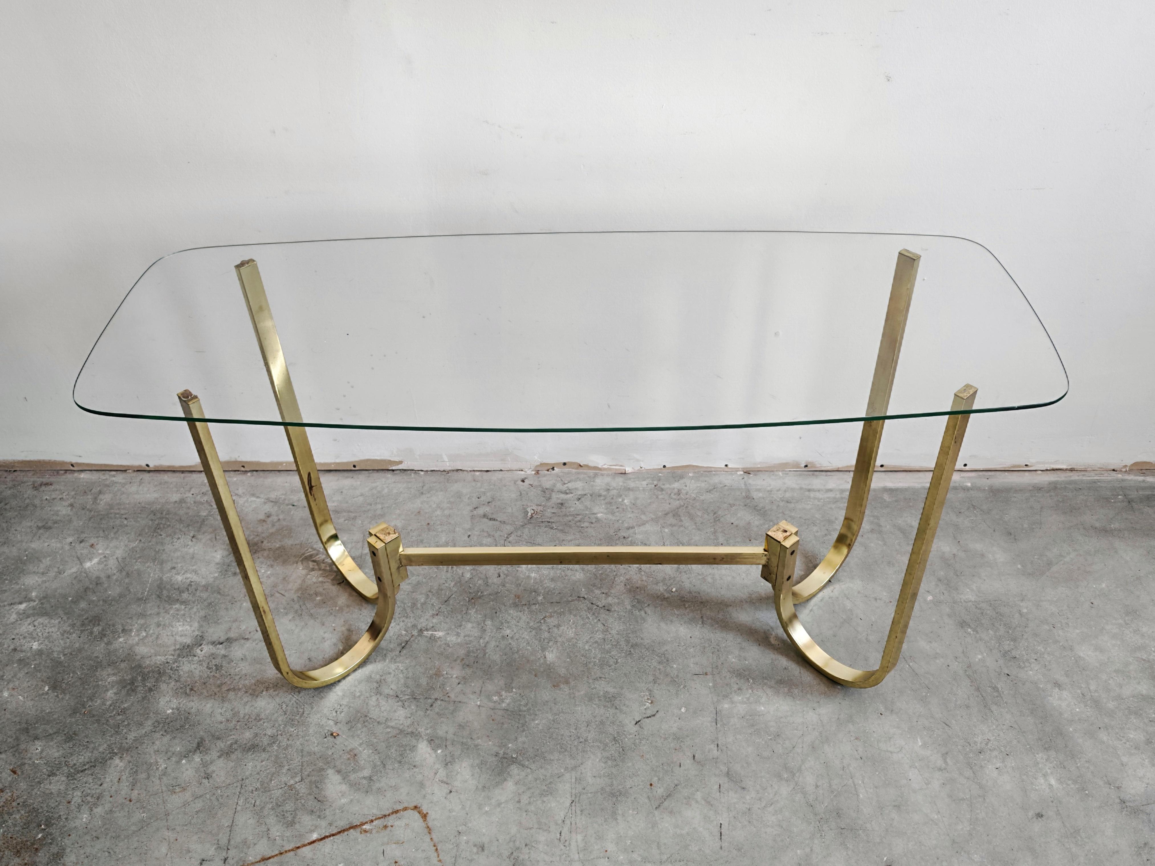 Mid-Century Modern Mid Century Console Table in galvanized aluminum with glass top, Germany 1970s For Sale