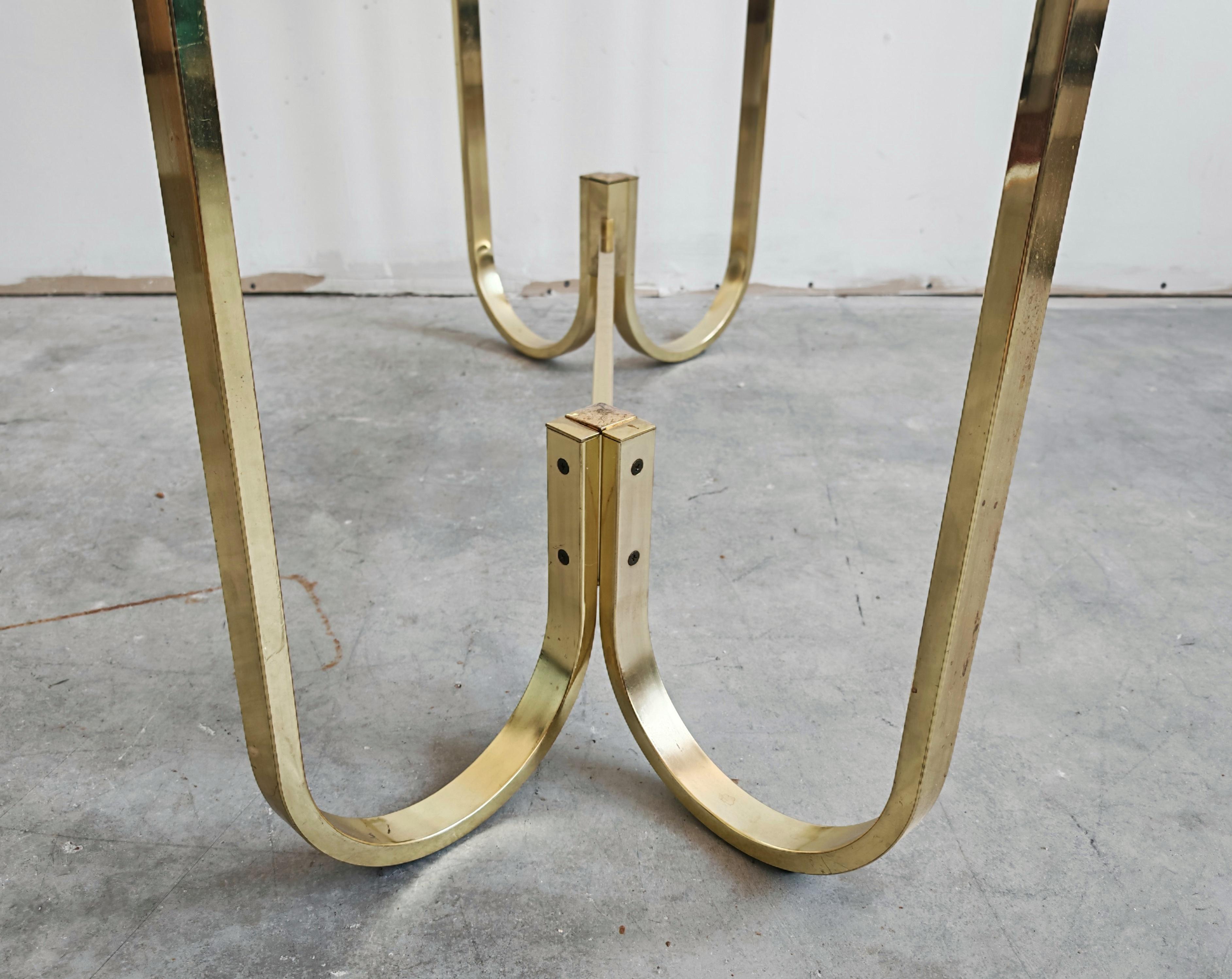 Mid Century Console Table in galvanized aluminum with glass top, Germany 1970s For Sale 3