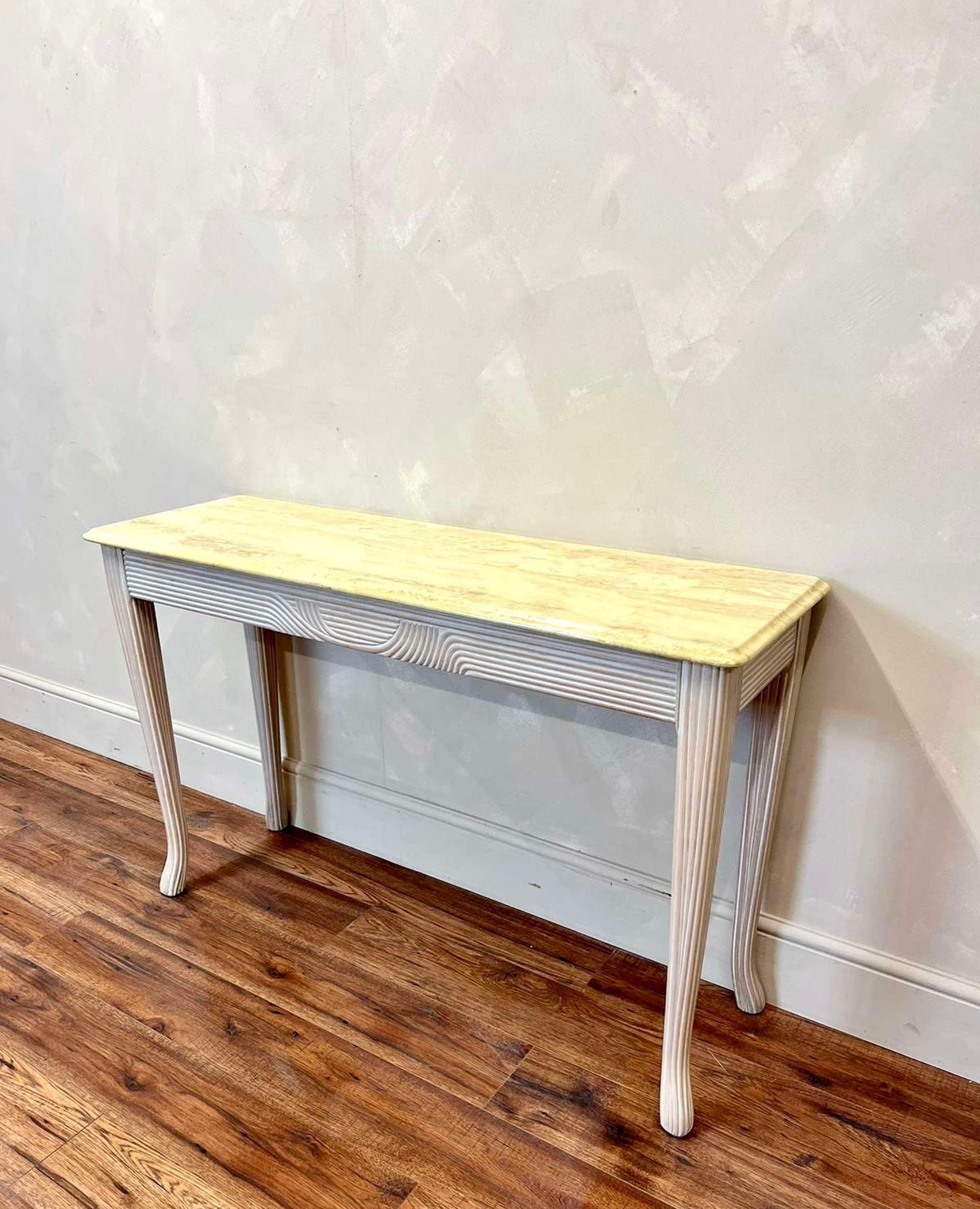 Marble Midcentury Console Table in the Manner of Gabriella Crespi For Sale