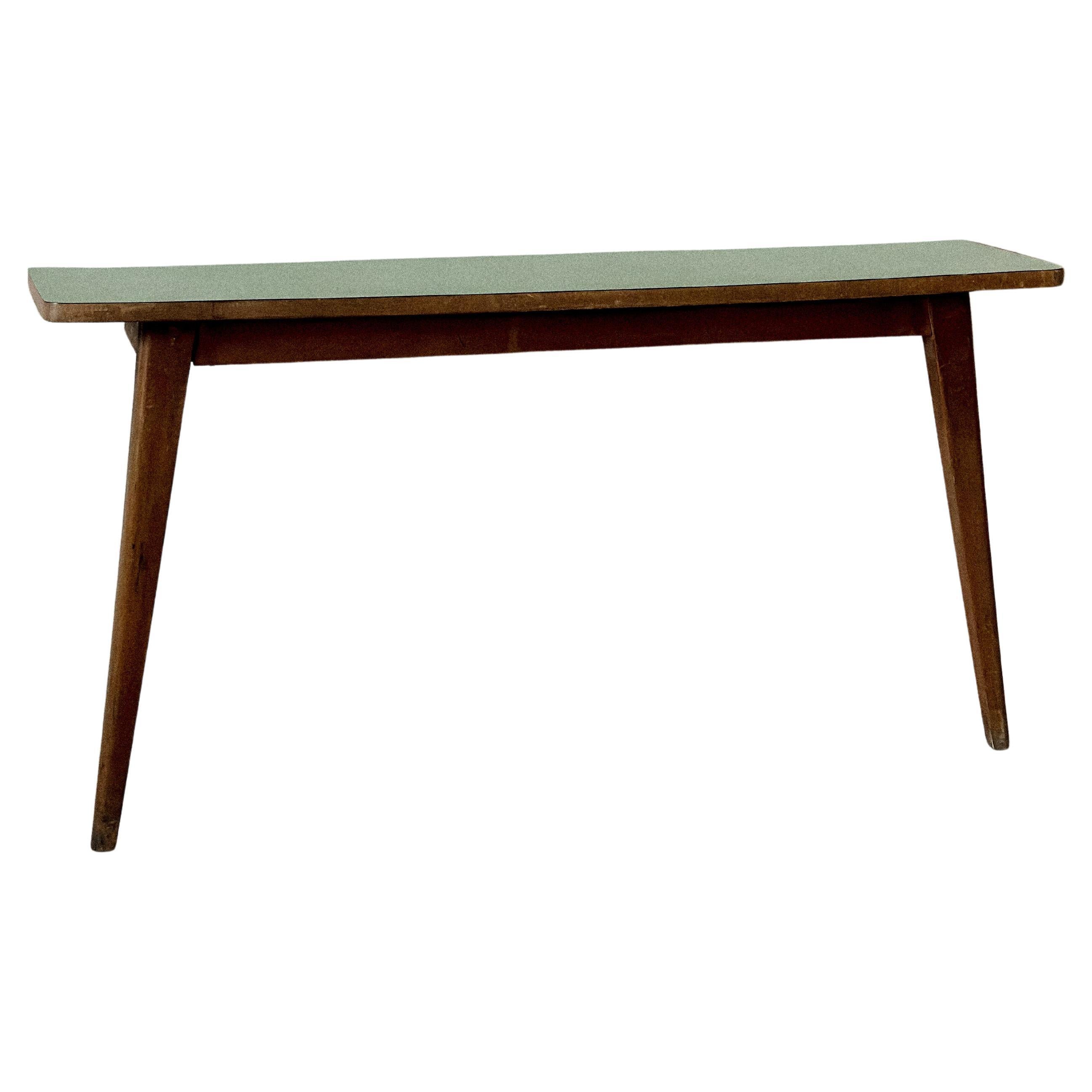 Mid-Century Console Table with Tapered Legs and Formica Top, Italy c. 1950s For Sale