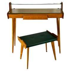 Mid-century console with stool in Carlo De Carli style. Italy 1950s