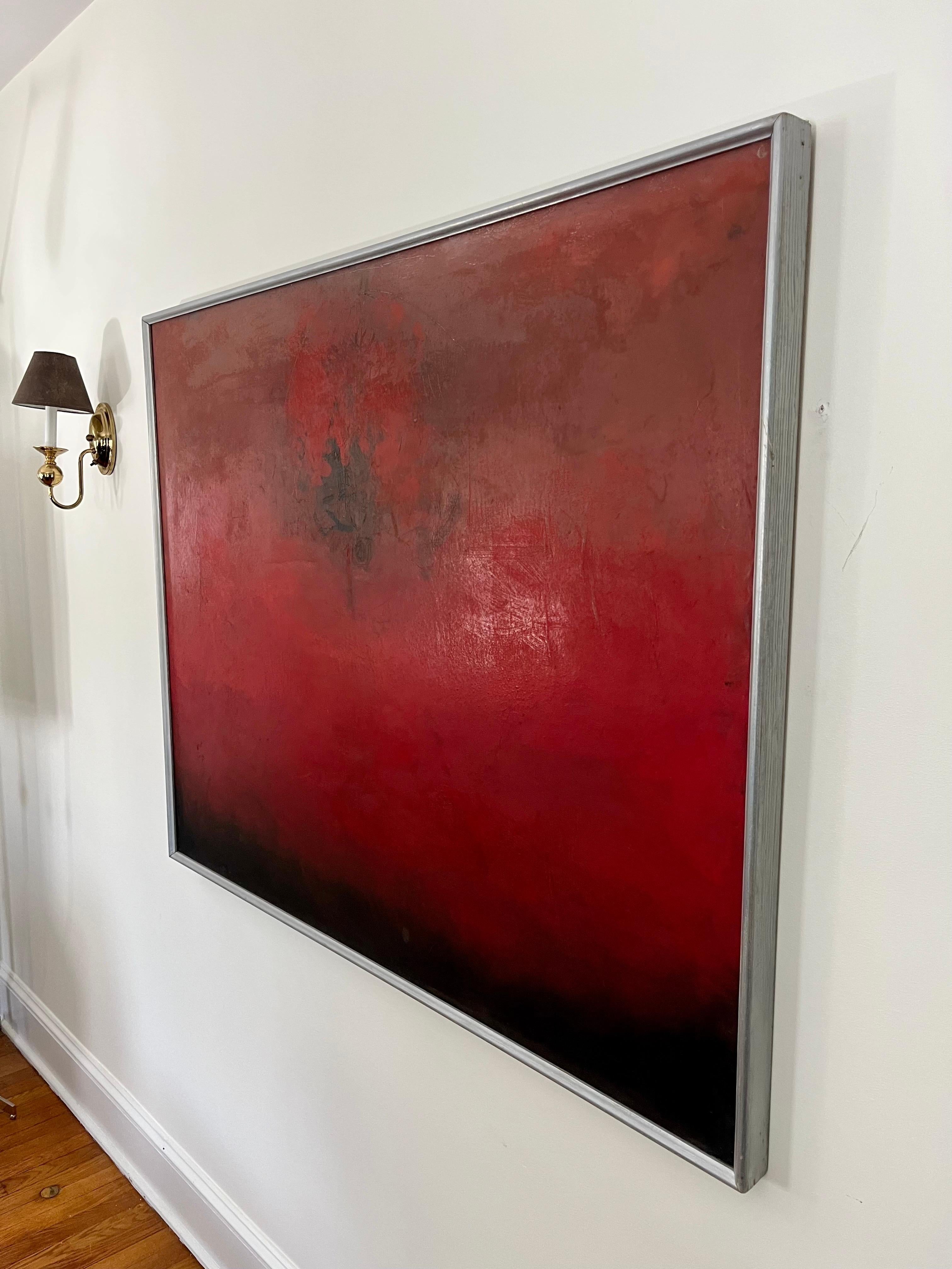 Mid Century Contemporary Abstraktes Gemälde auf Leinwand im Zustand „Gut“ im Angebot in W Allenhurst, NJ