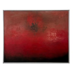 Mid Century Contemporary Abstraktes Gemälde auf Leinwand