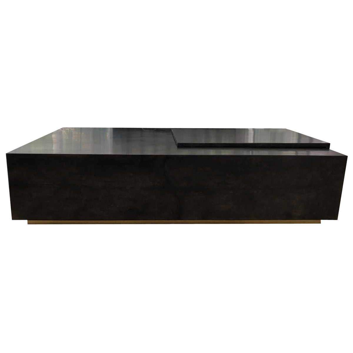 Midcentury Contemporary Modern Goat Skin Luxury Cadillac Coffee Table For Sale