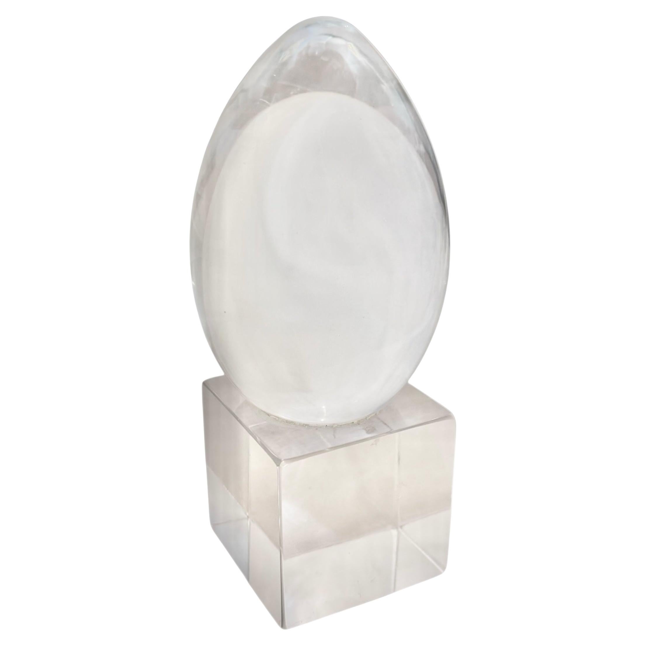 Mid Century Contemporary Modern Lucite Egg Sculpture