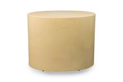 Mid-Century Continental Karl Springer Oval GoatSkin Pedestal End Table