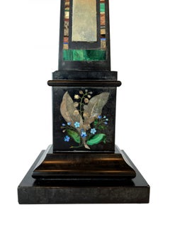 Mid-Century Continental Large Marmo Negro and Specimen Marble Grand Tour Obelisk