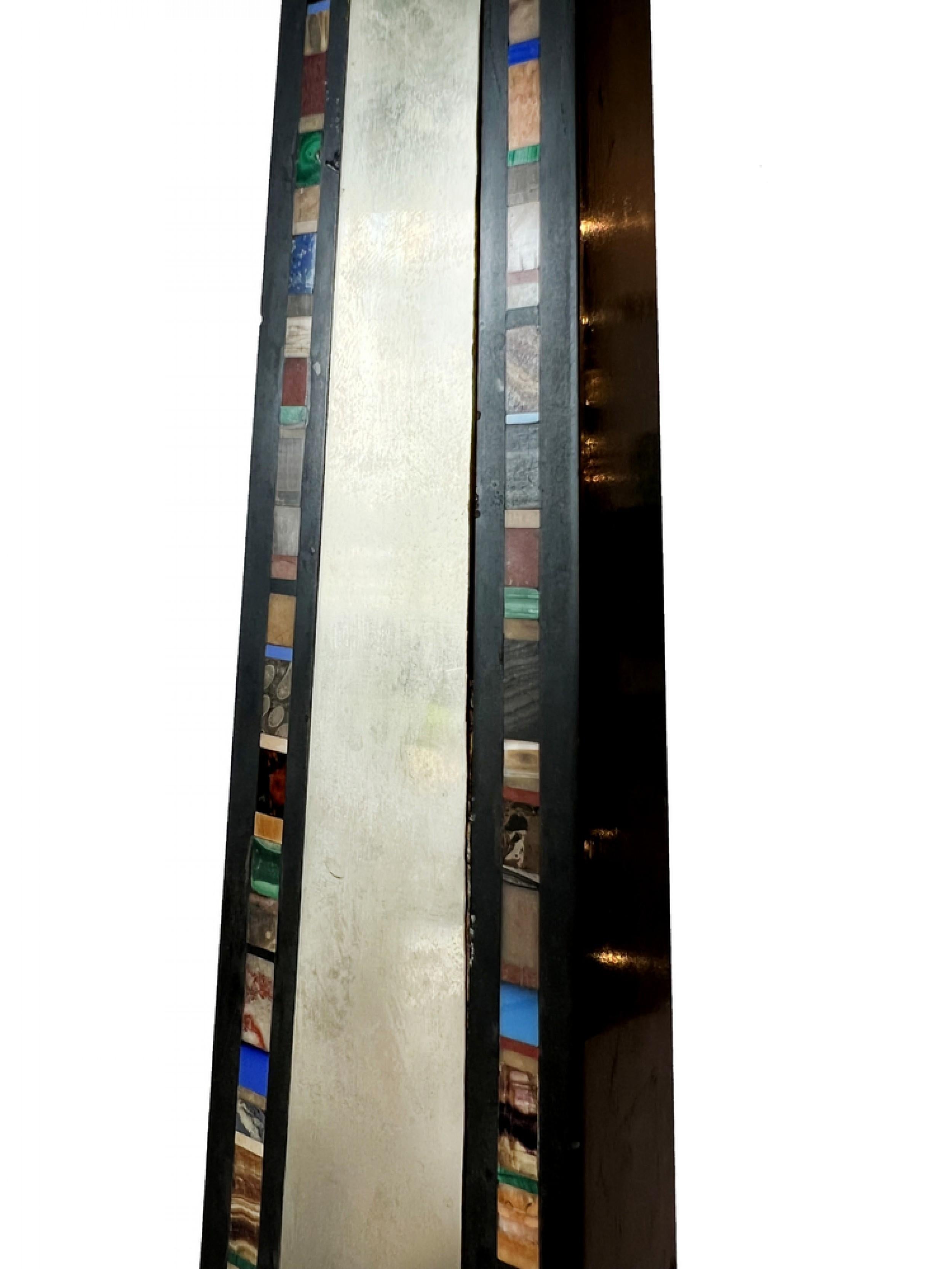 20th Century Mid-Century Continental Large Marmo Negro and Specimen Marble Grand Tour Obelisk For Sale