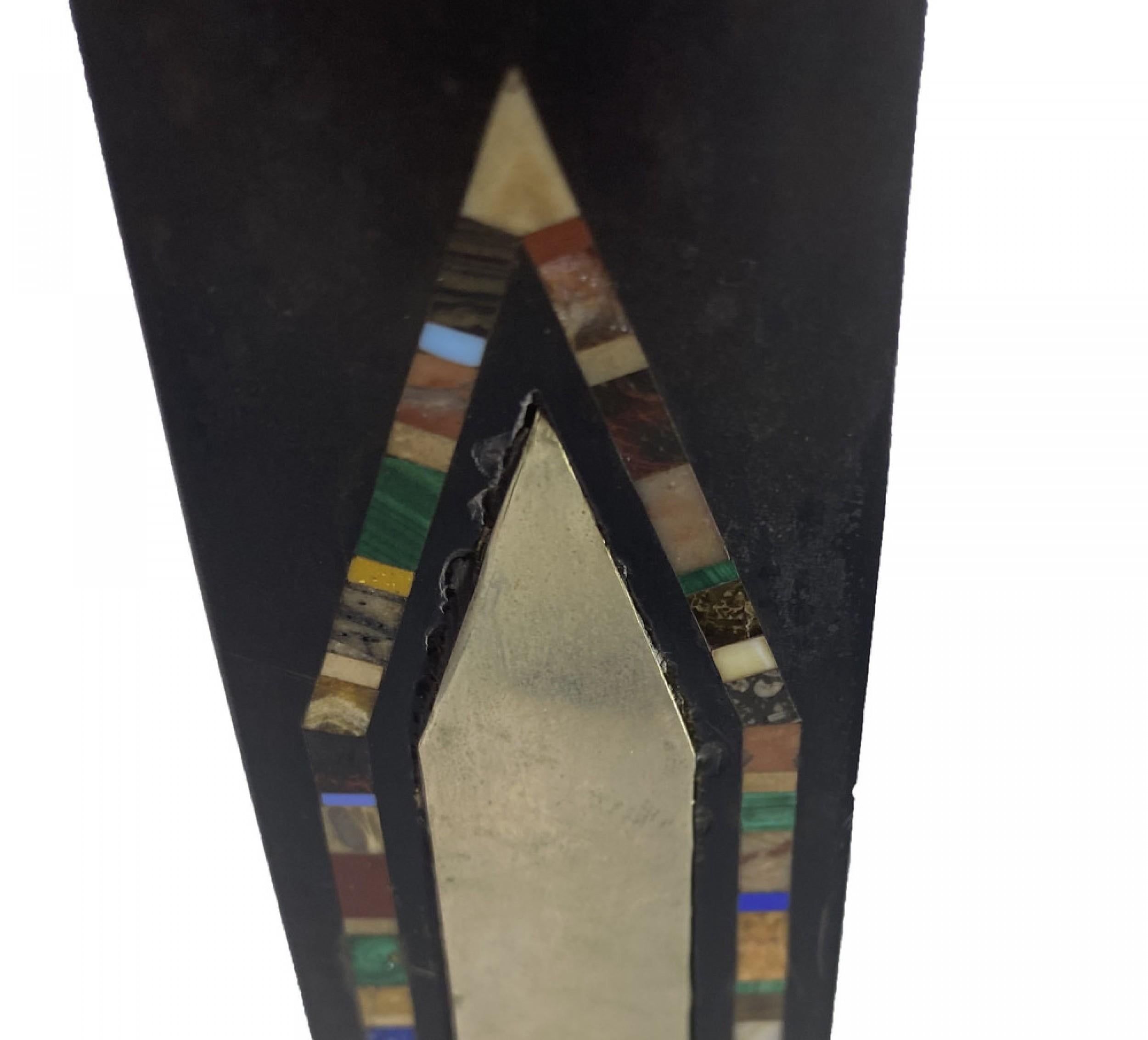 Mid-Century Continental Large Marmo Negro and Specimen Marble Grand Tour Obelisk For Sale 1