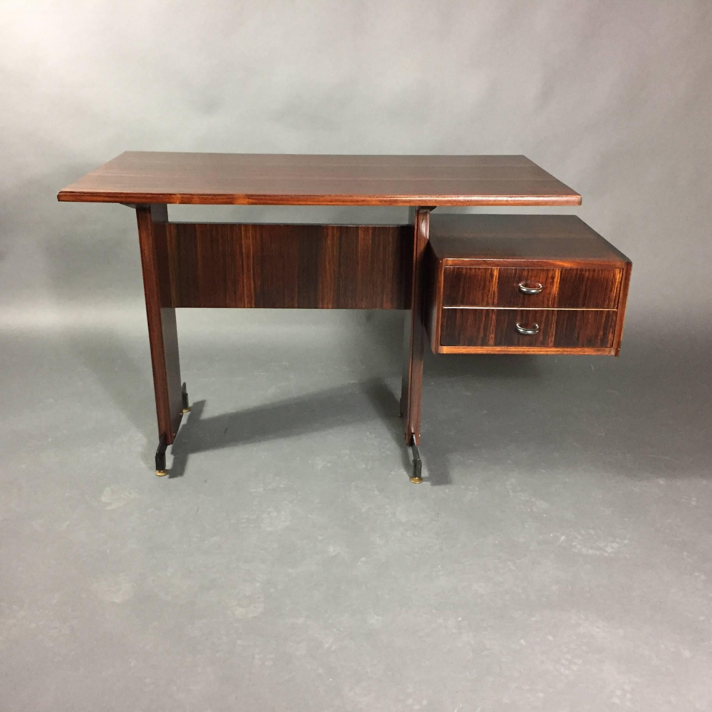 Midcentury Continental Mahogany Dressing Table or Small Desk For Sale 3