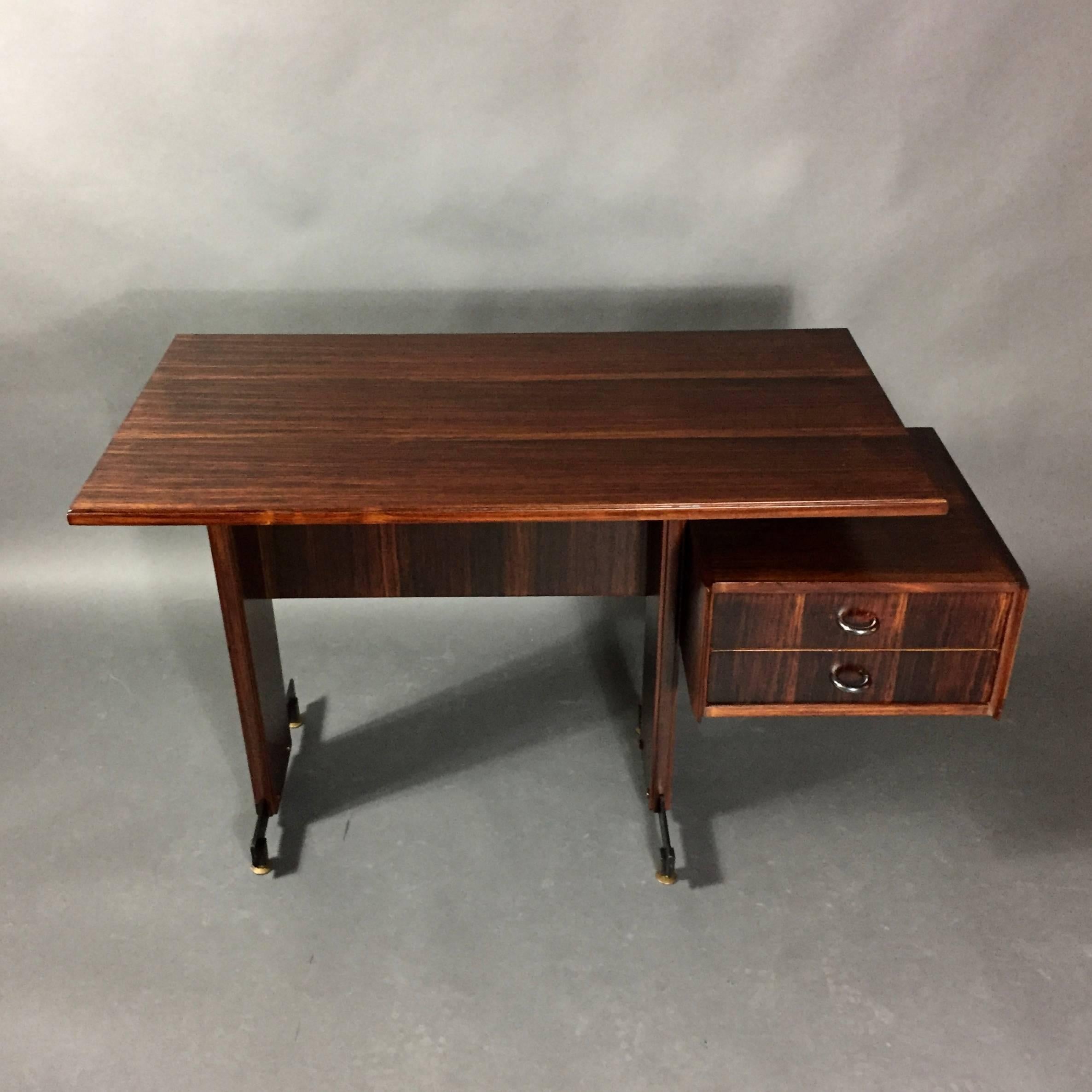 Mid-Century Modern Midcentury Continental Mahogany Dressing Table or Small Desk For Sale