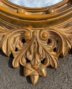 Mid Century Convex Bullseye Federal Style Gilt Eagle Wall Mirror