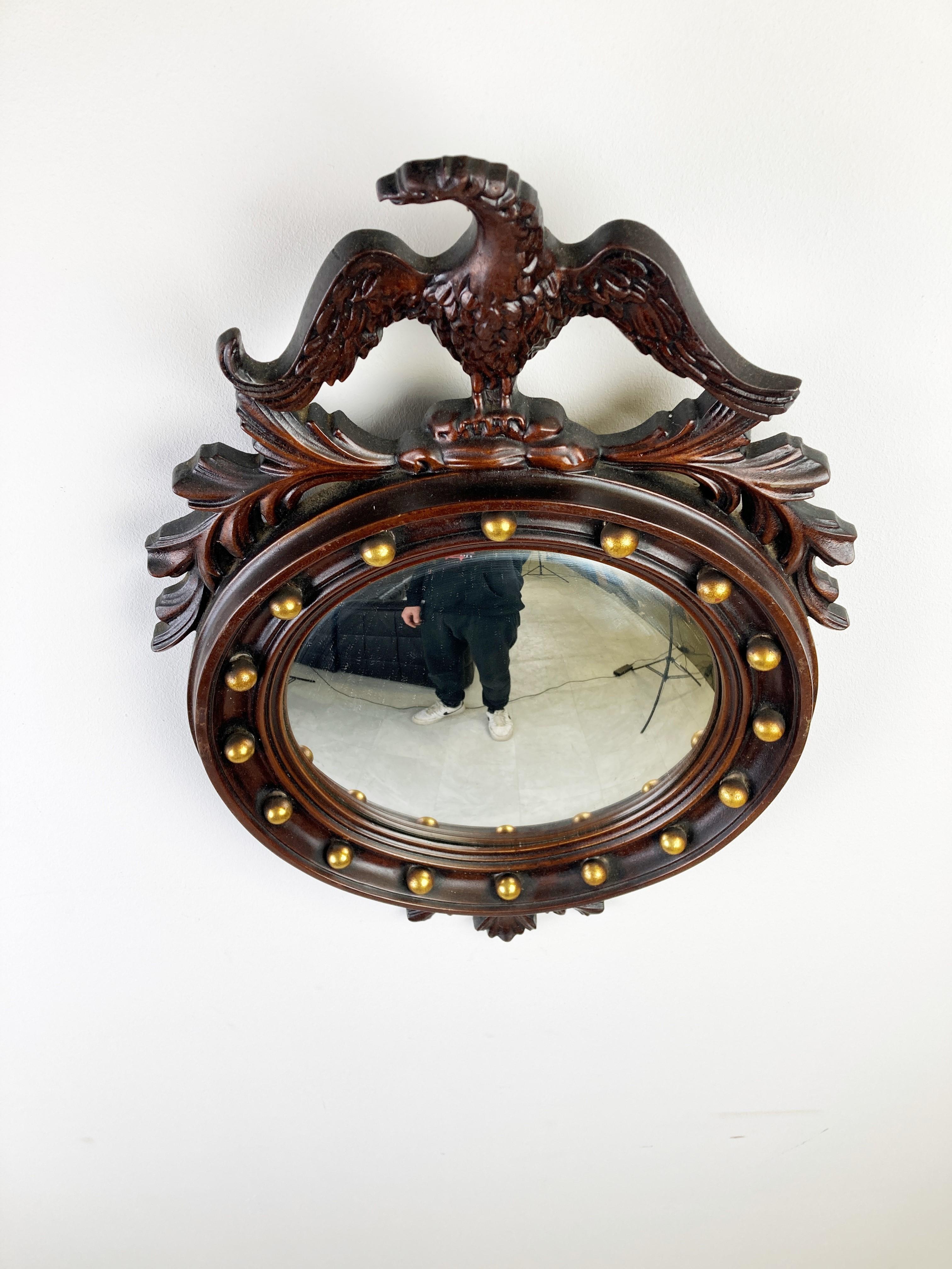 Belgian Midcentury Convex Eagle Mirror, 1960s For Sale