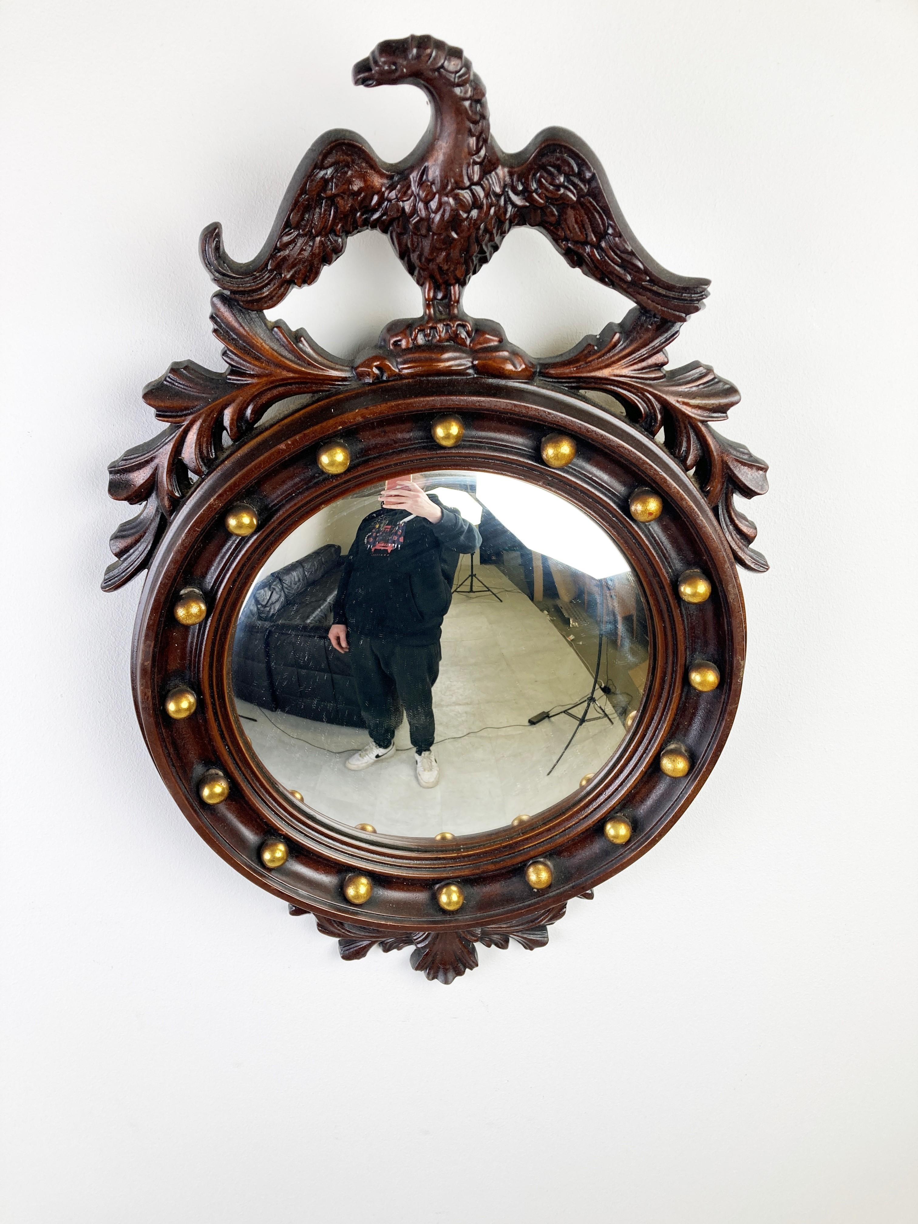Midcentury Convex Eagle Mirror, 1960s In Good Condition For Sale In HEVERLEE, BE