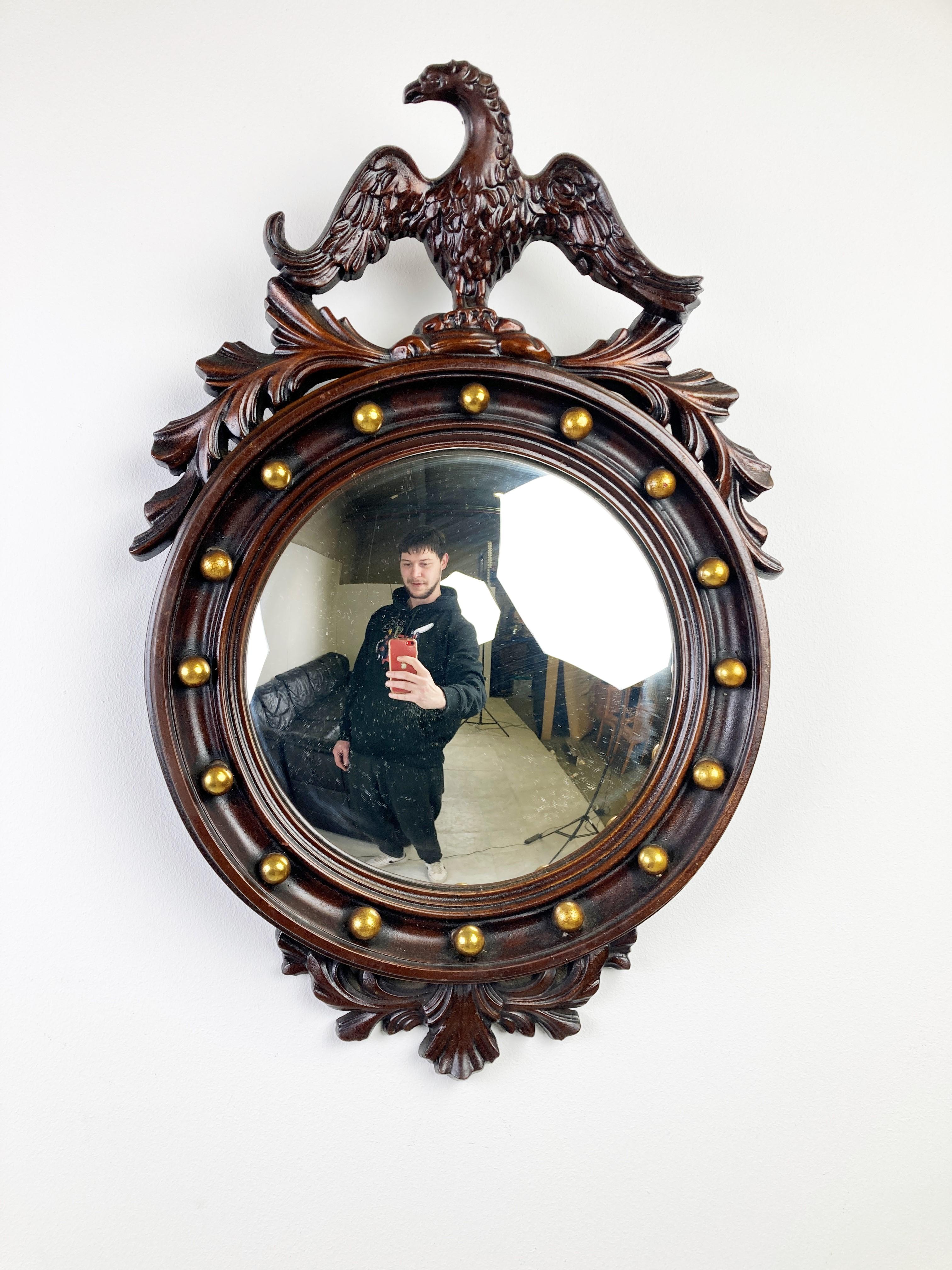 Midcentury Convex Eagle Mirror, 1960s In Good Condition In Leuven, Vlaams Gewest