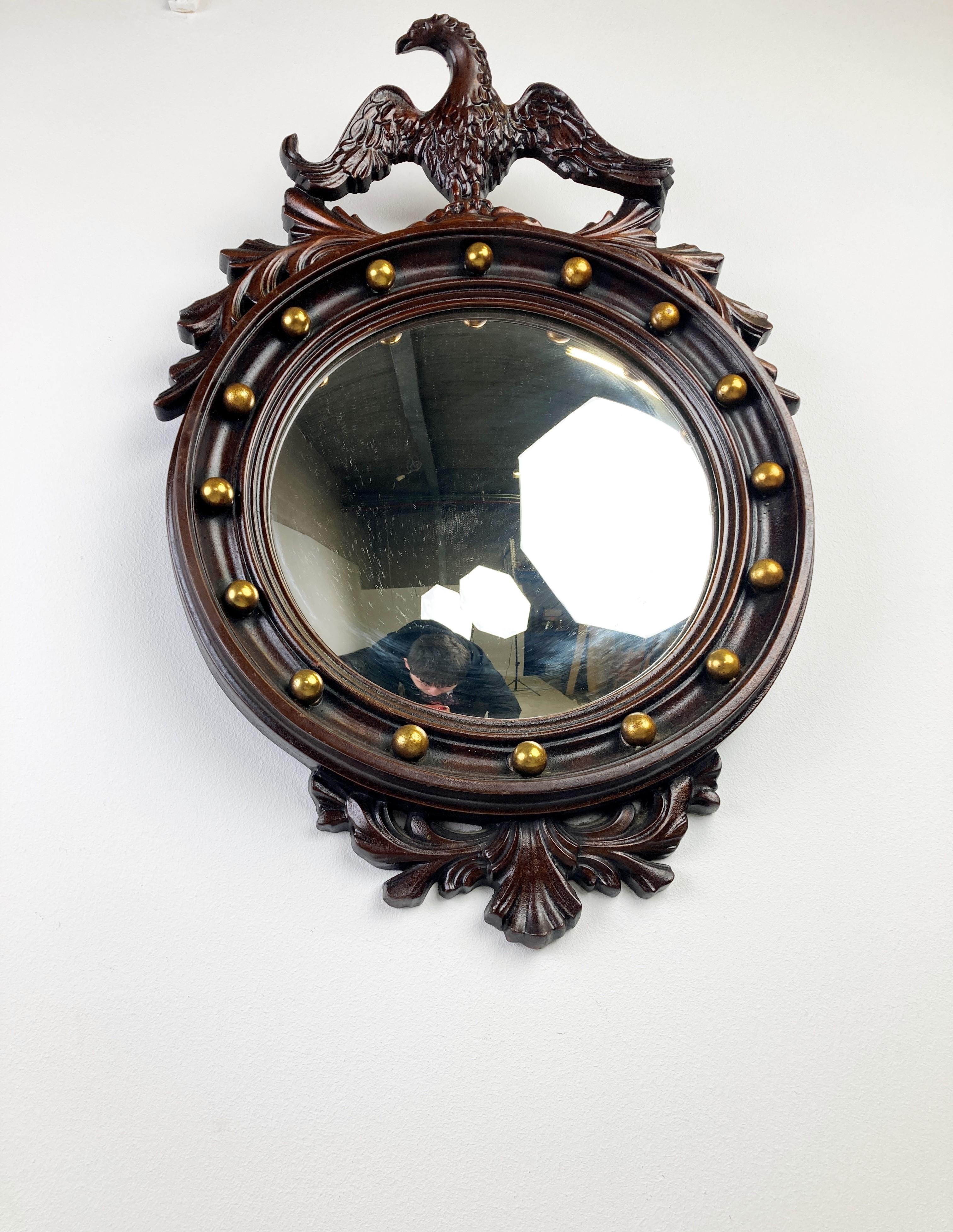 Resin Midcentury Convex Eagle Mirror, 1960s For Sale