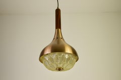 Deckenleuchte aus Kupfer und Acrylglas aus der Mitte des Jahrhunderts, Italien, 1960er Jahre