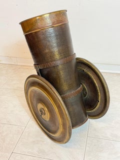 Mid-century Copper and Brass Cannon-Shaped Umbrella Stand, 1950s