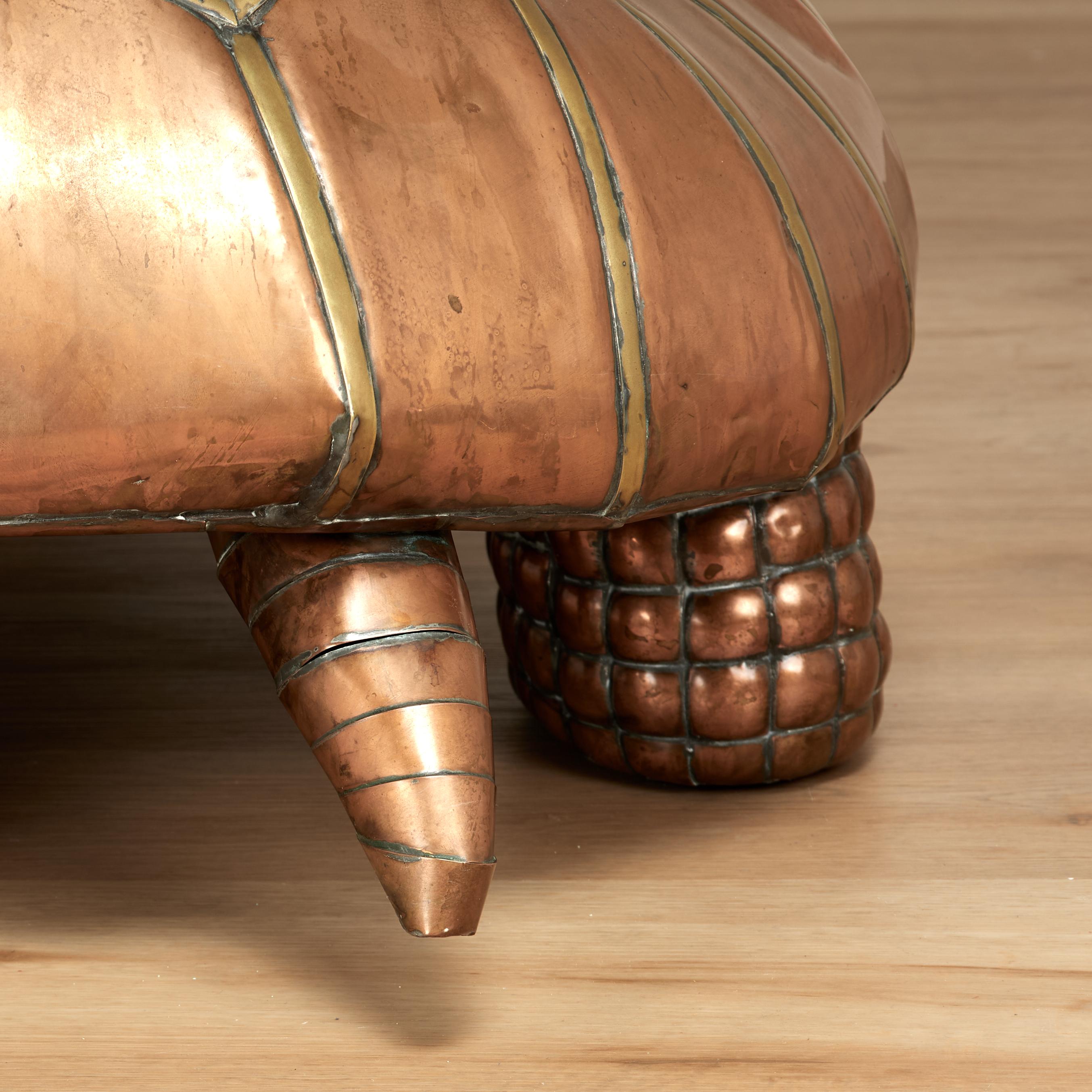 Mid Century Copper and Brass Tortoise Sculpture in vendita 3