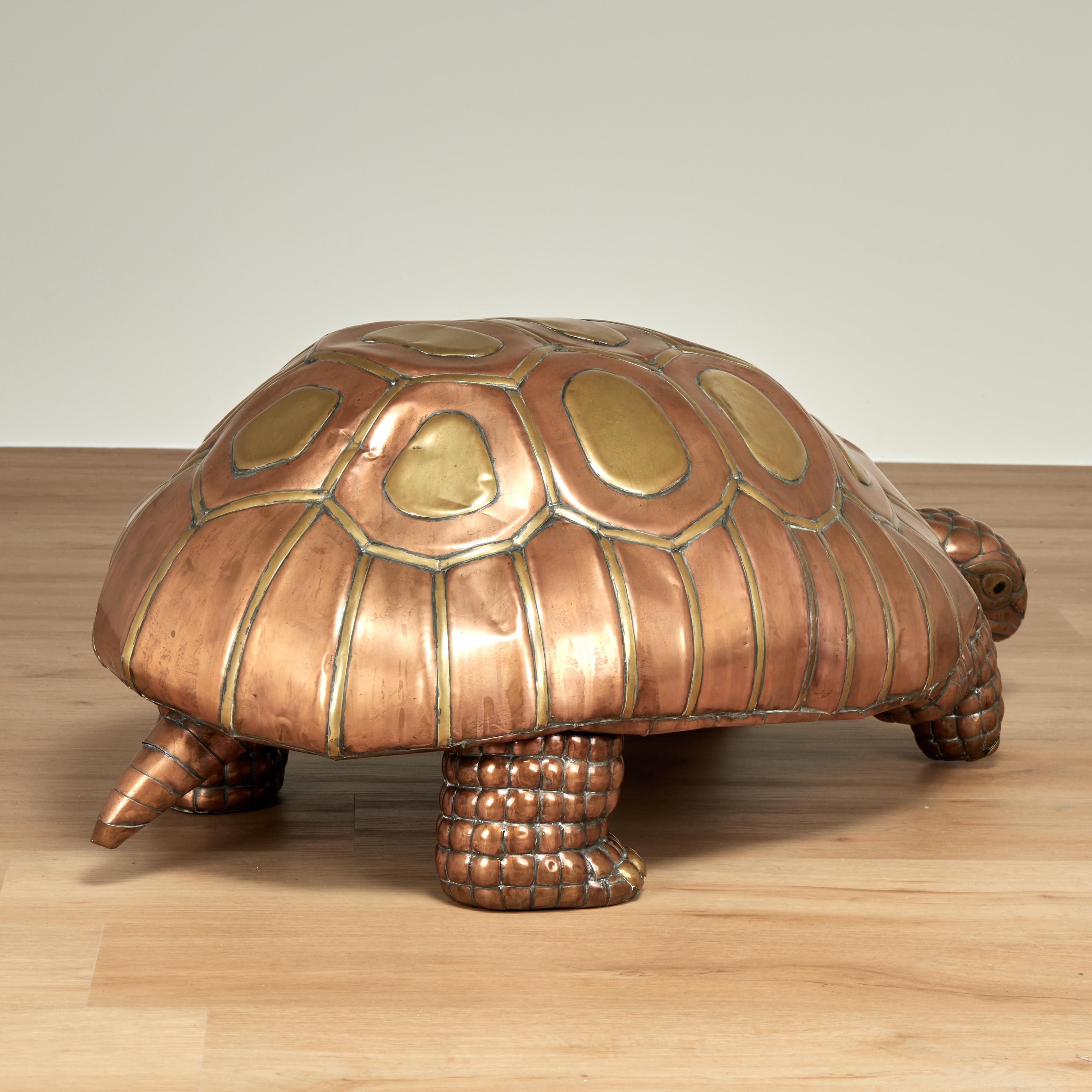 Mid-Century moderno Mid Century Copper and Brass Tortoise Sculpture in vendita