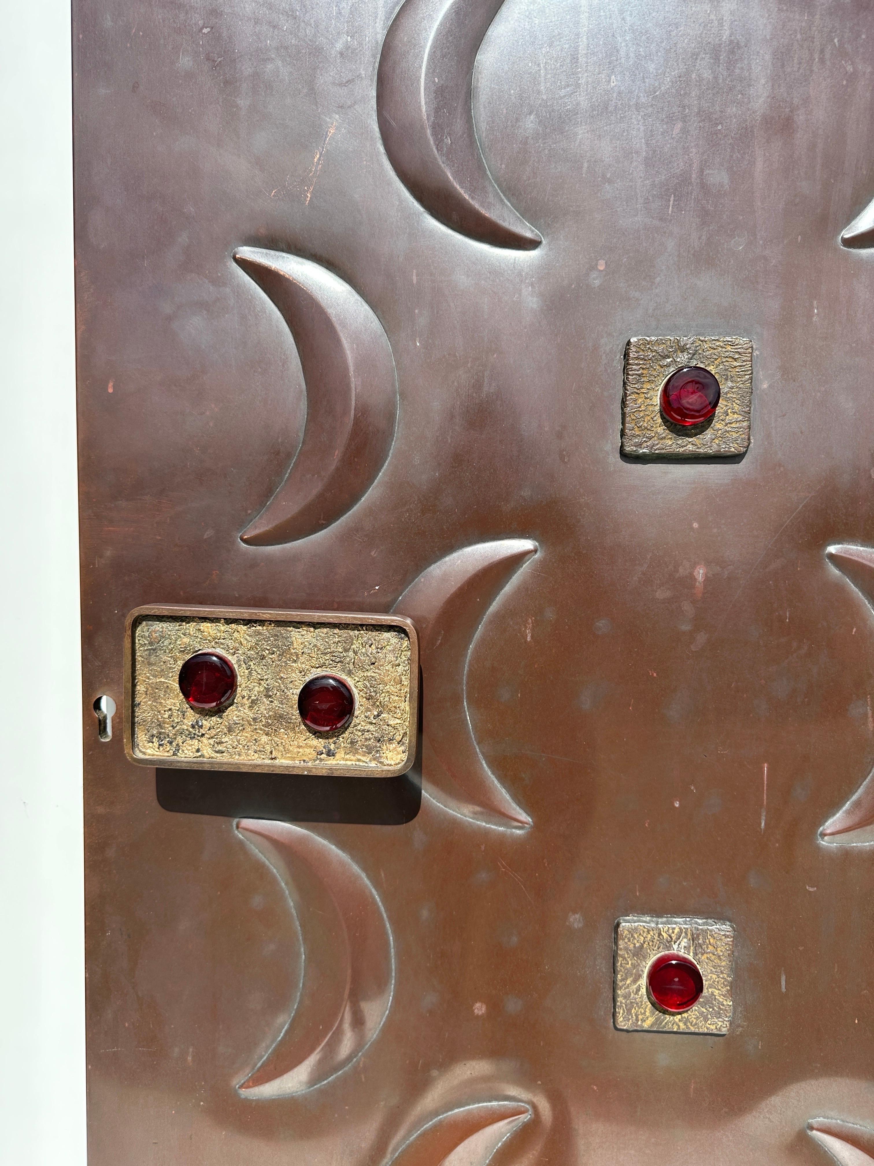 Hollywood Regency Mid Century Copper and Bronze Door Panel  For Sale