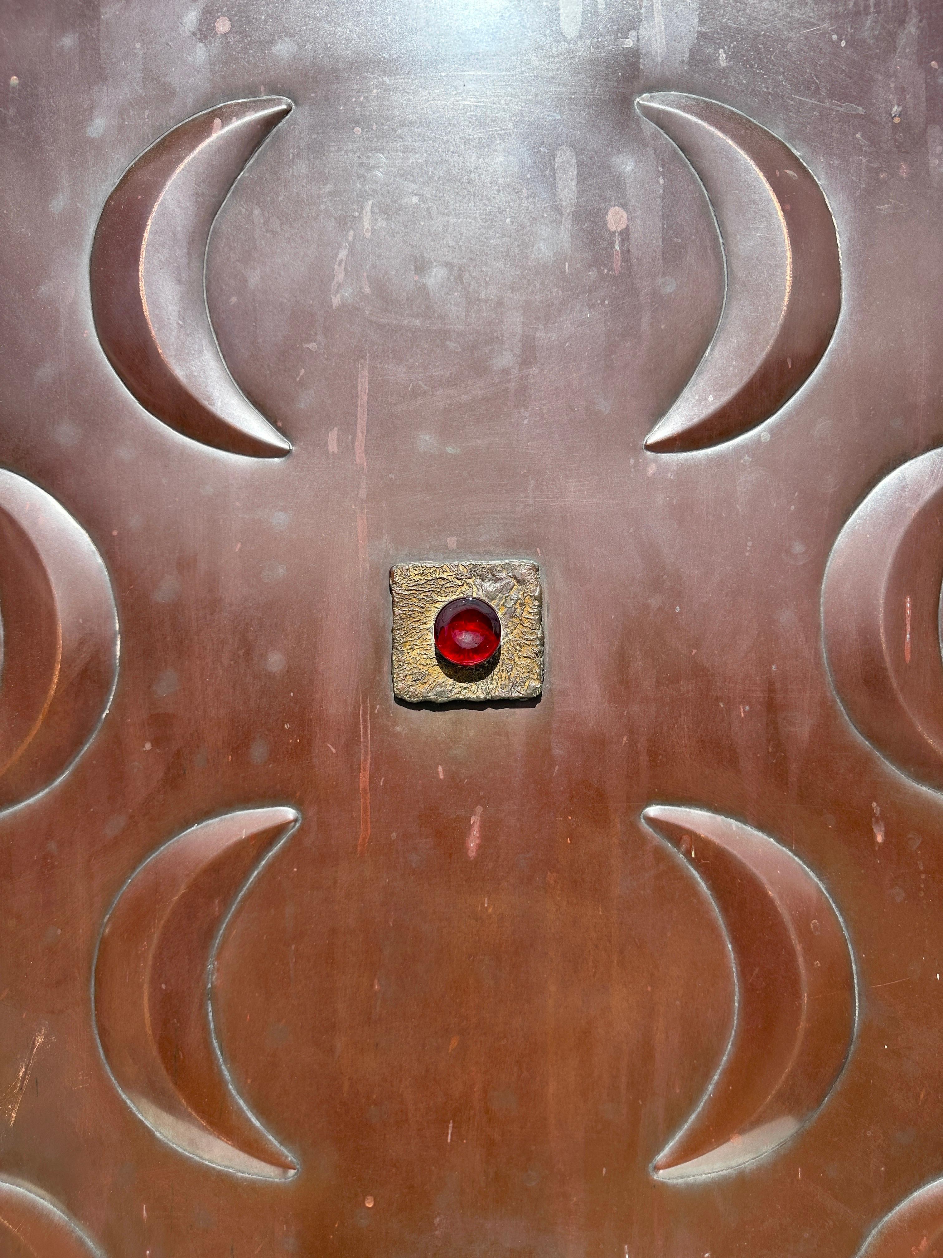 Patinated Mid Century Copper and Bronze Door Panel  For Sale