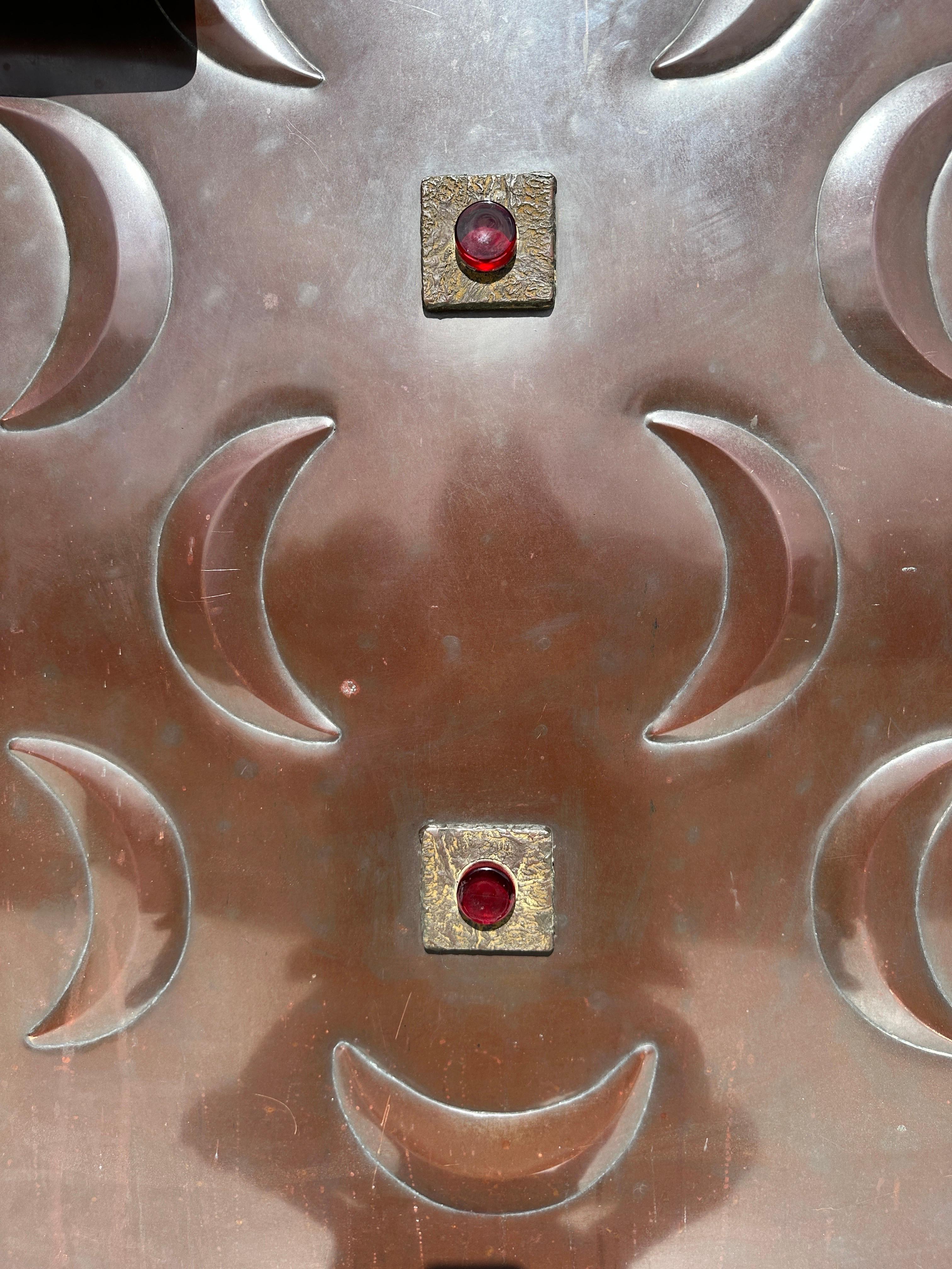 Patinated Mid Century Copper and Bronze Door Panel  For Sale