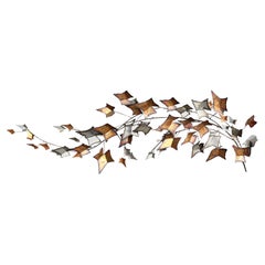 Mid Century Copper and Metal “Autumn Leaves” Sculpture by Curtis Jere, 1970s