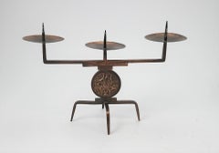 Chandelier en cuivre du milieu du siècle dernier de Gyula Szabo, 1970