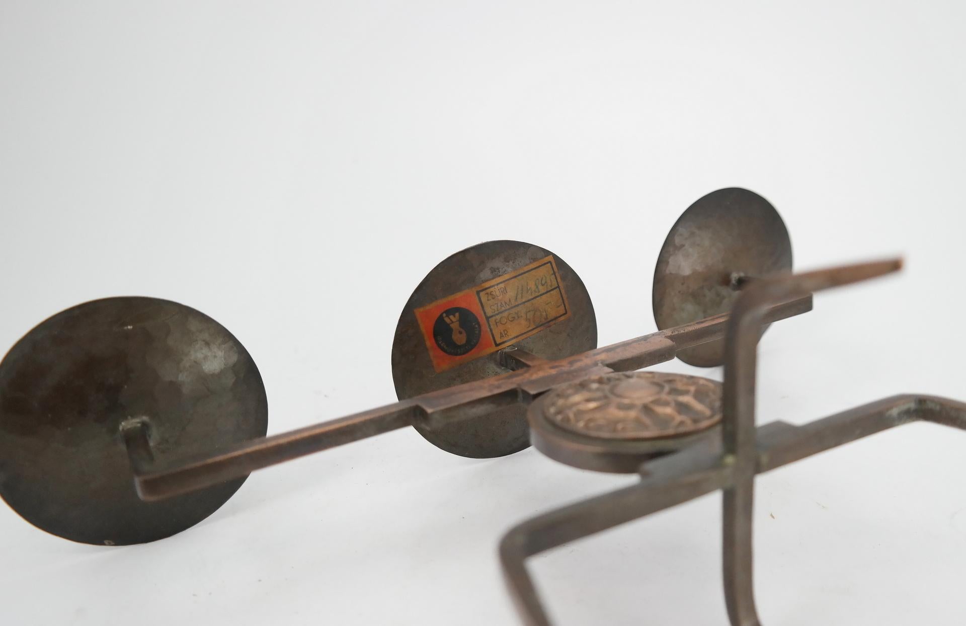 Midcentury Copper Candleholder by Gyula Szabo, 1970s For Sale 2