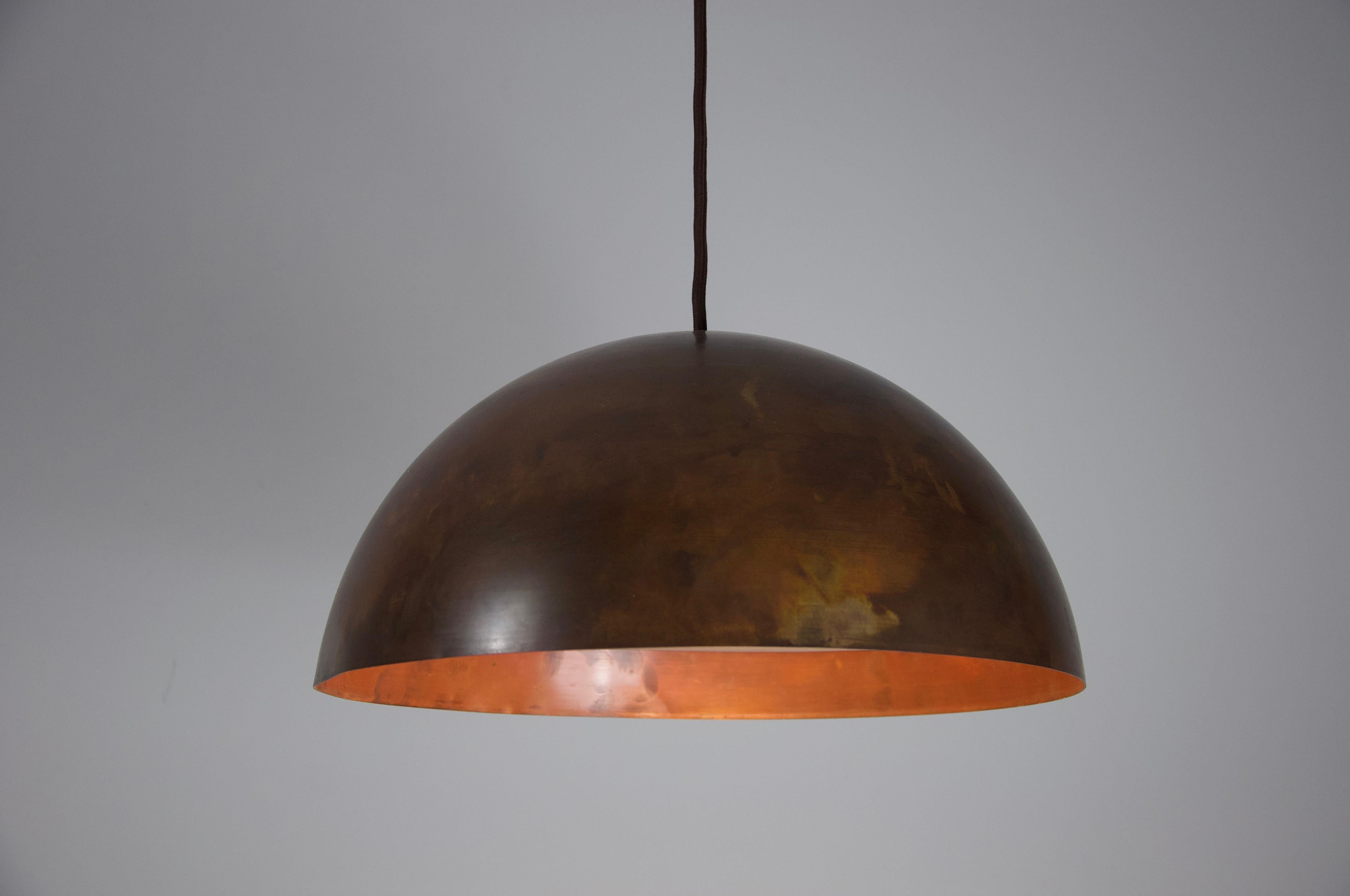 Mid-Century Copper Ceiling Lamp, Italy, 1960s For Sale 3