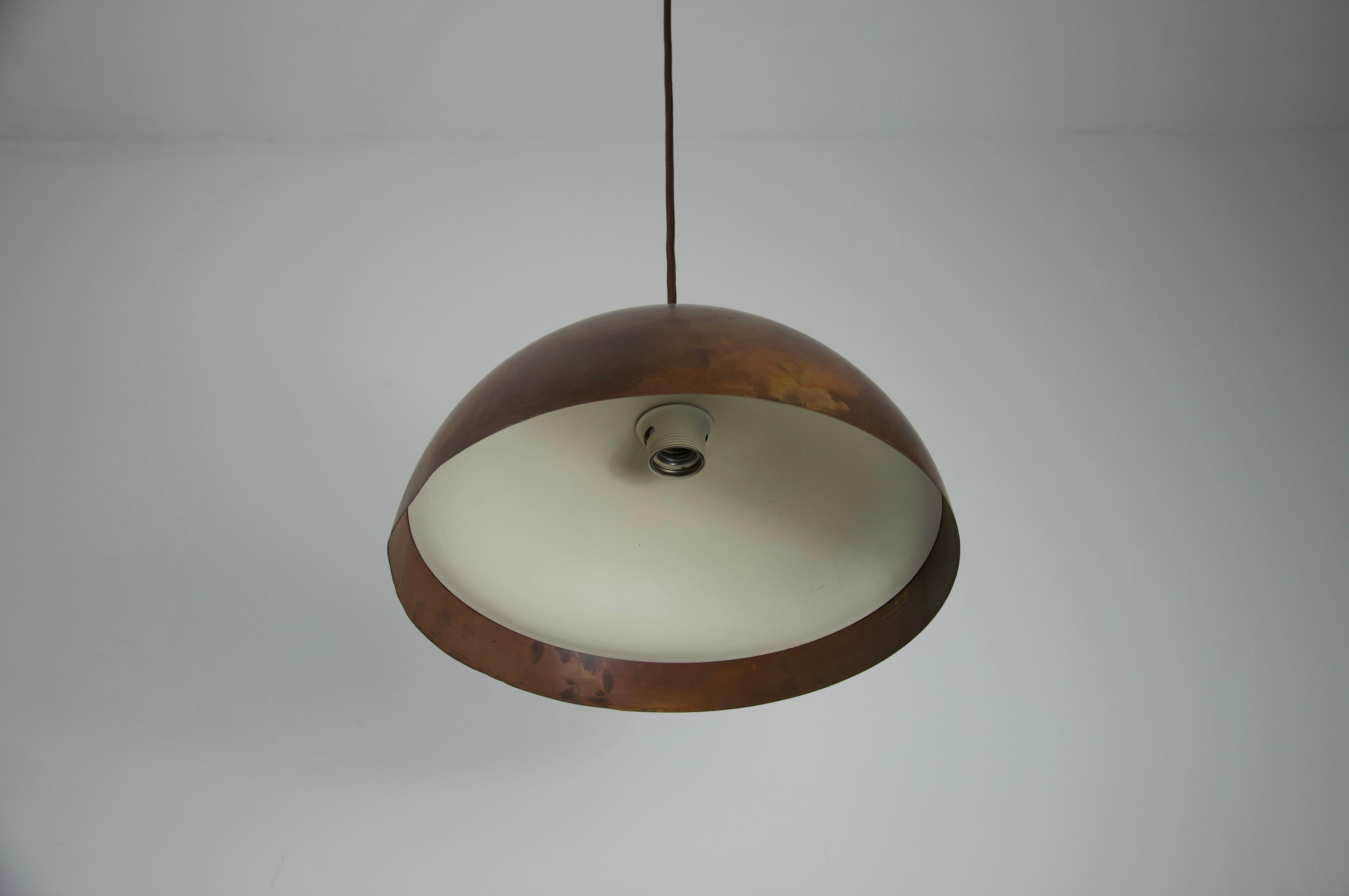 Italian Mid-Century Copper Ceiling Lamp, Italy, 1960s For Sale