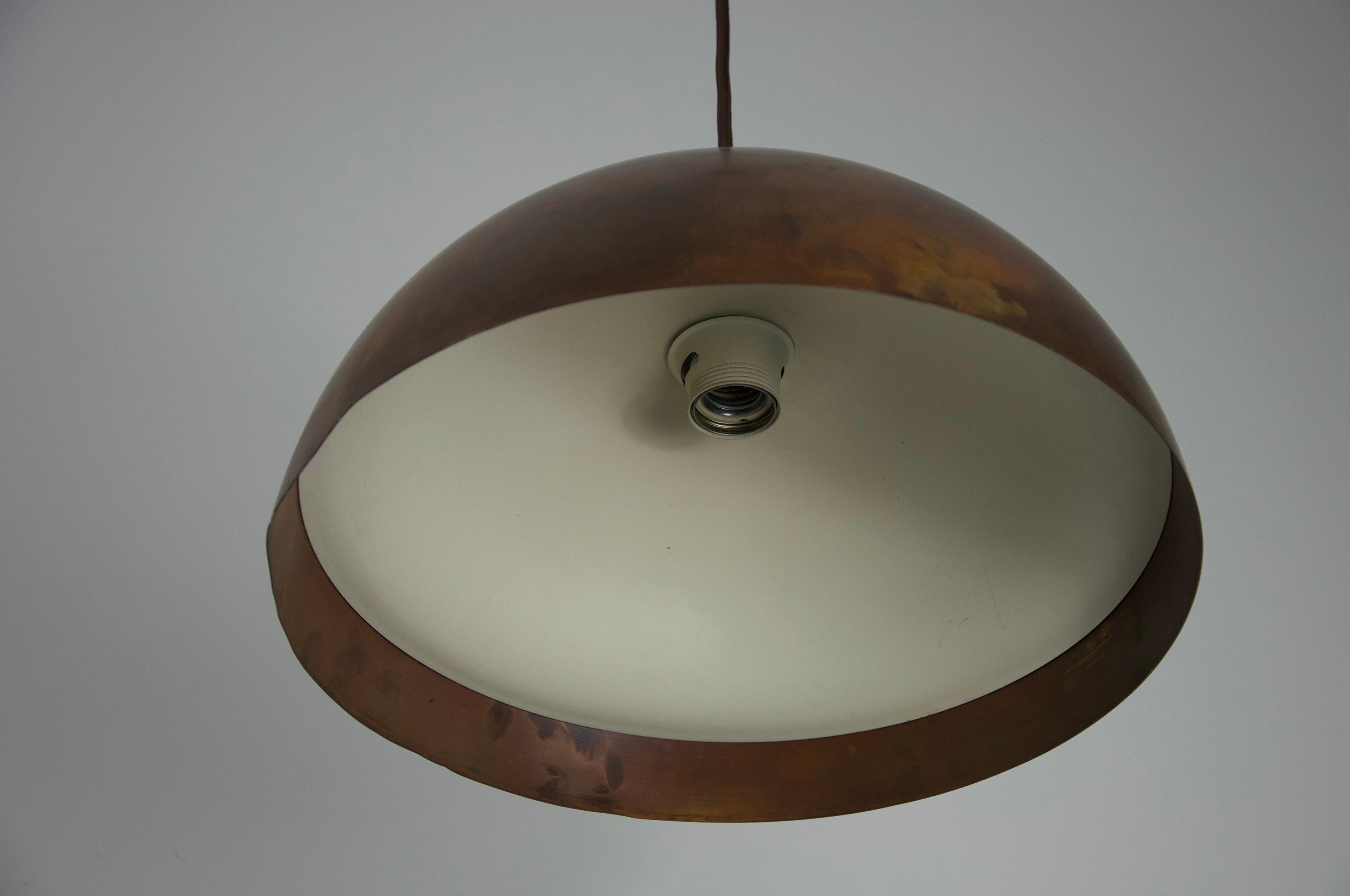 Mid-Century Copper Ceiling Lamp, Italy, 1960s In Good Condition For Sale In Hagenbach, DE