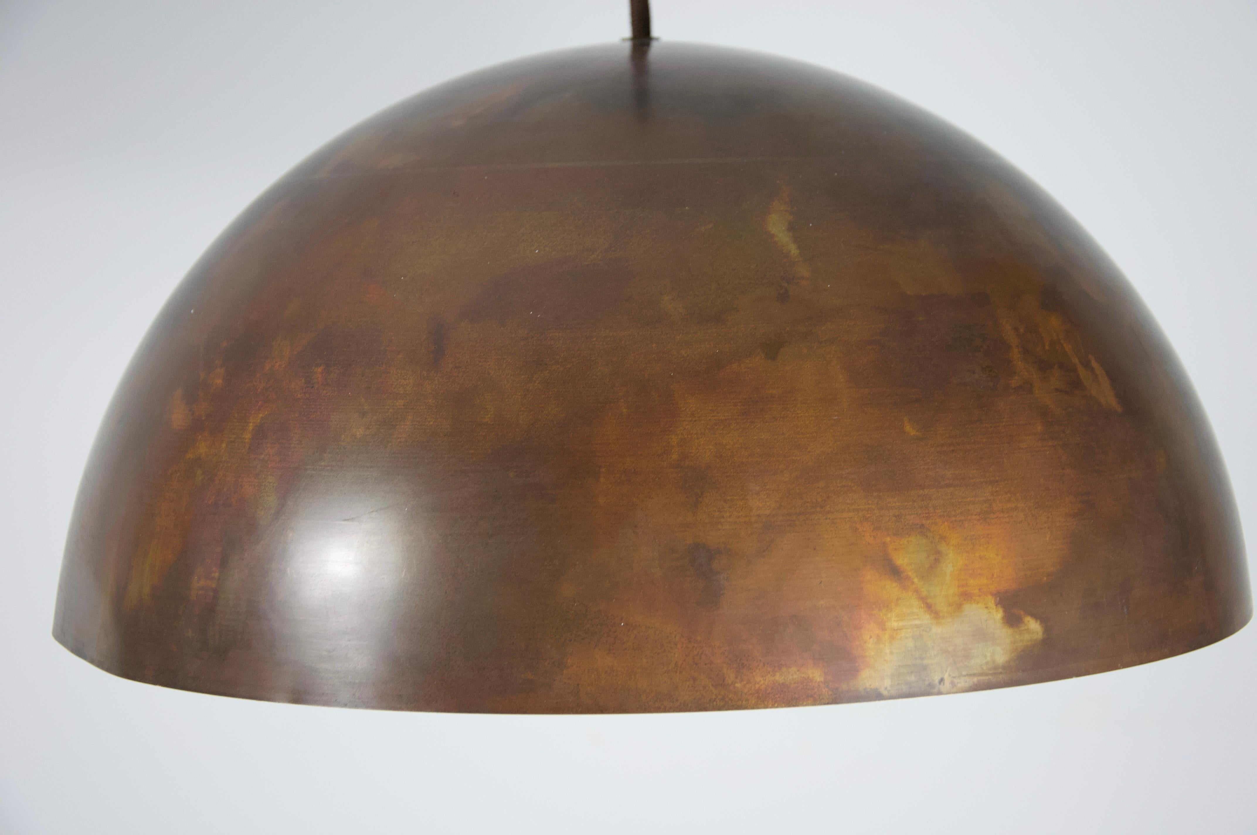 Metal Mid-Century Copper Ceiling Lamp, Italy, 1960s For Sale