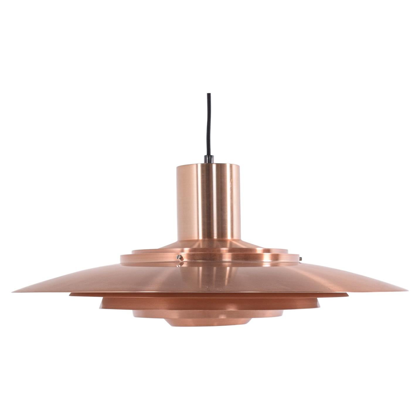 Mid Century Copper Ceiling Light by Kastholm & Fabricius for Nordisk Solar, 1964