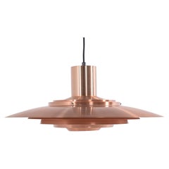 Mid Century Copper Ceiling Light by Kastholm & Fabricius for Nordisk Solar, 1964