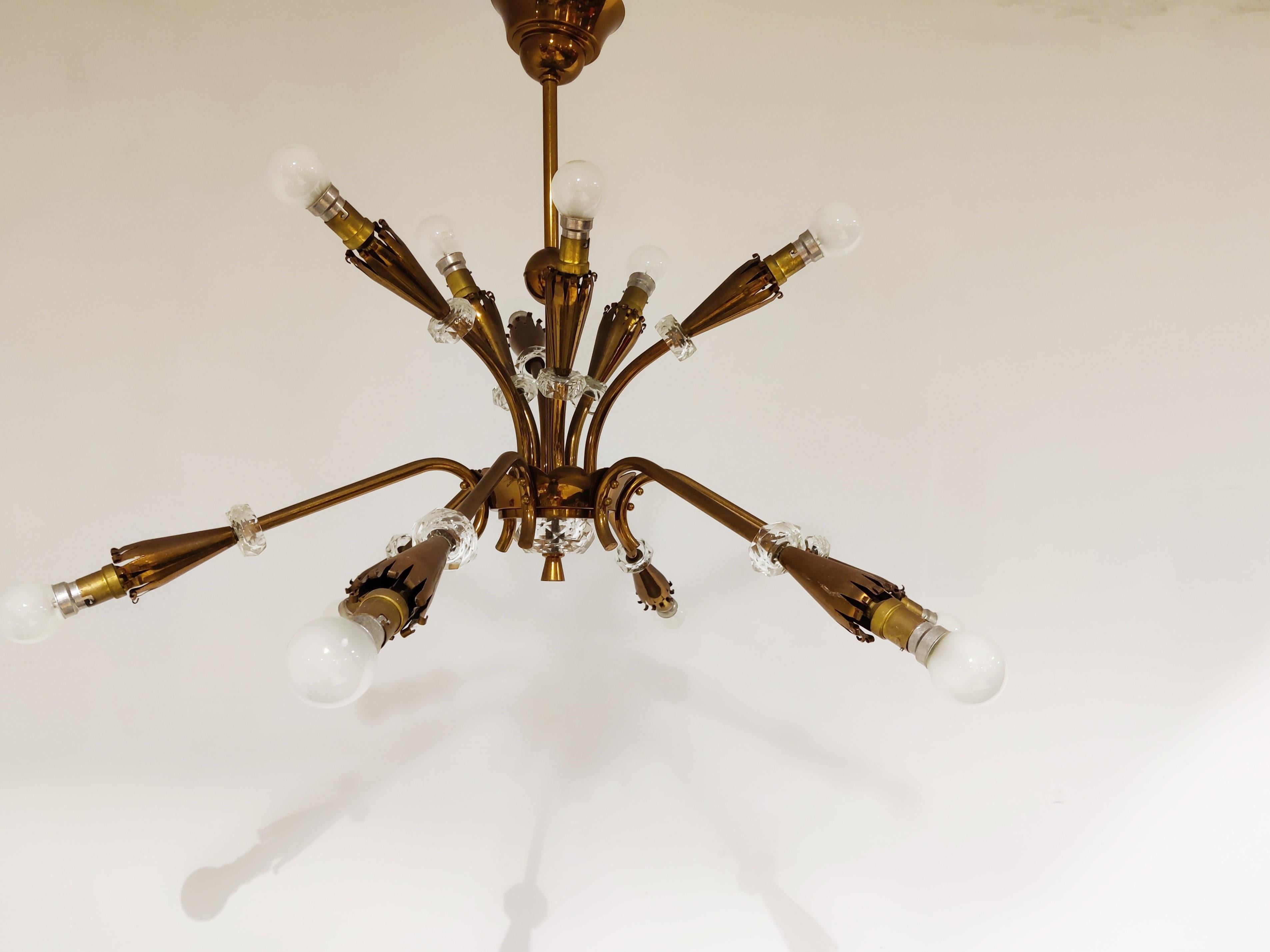 Mid Century Copper Chandelier, 1950s  For Sale 4